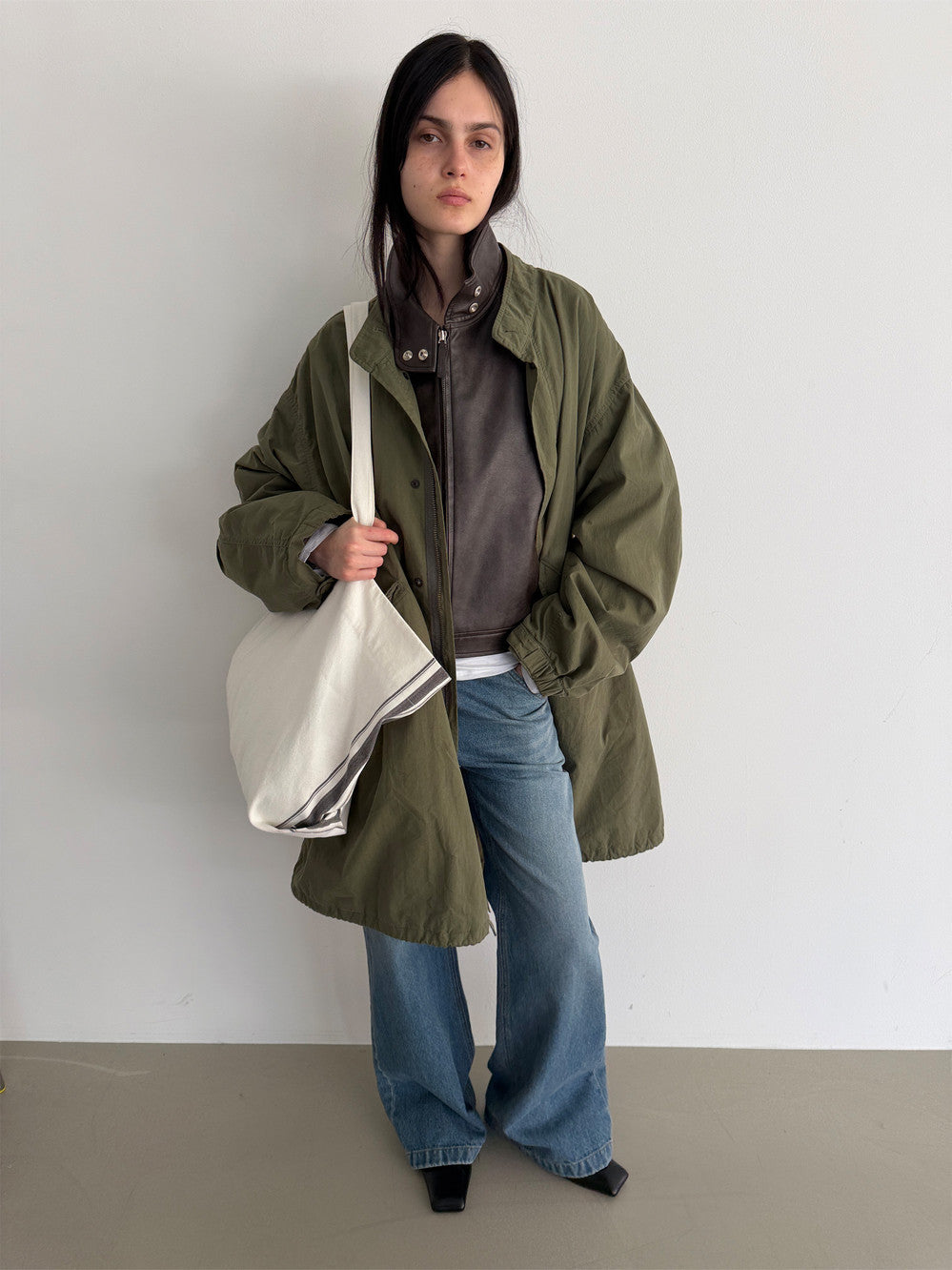 Low Classic Oversized Field Parka Khaki
