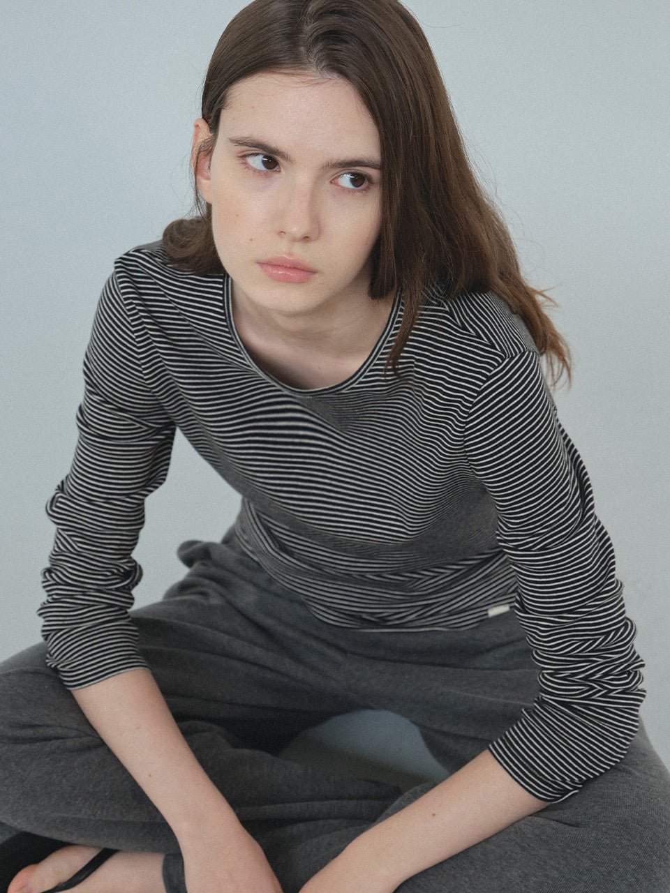 Tillidie Stripe Cotton Tee Black
