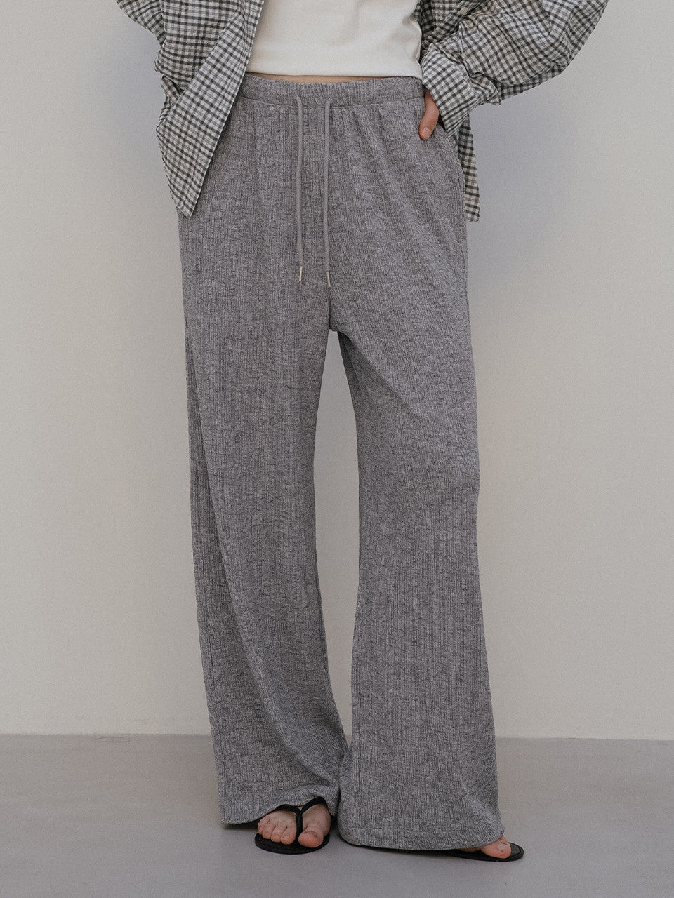 Tillidie Ribbed sweat pants Melange gray