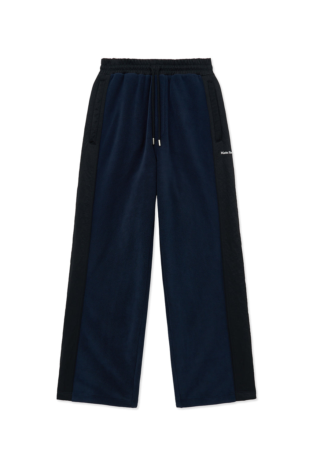 [matinkim] SHERPA FLEECE DRAWSTRING PANTS IN NAVY