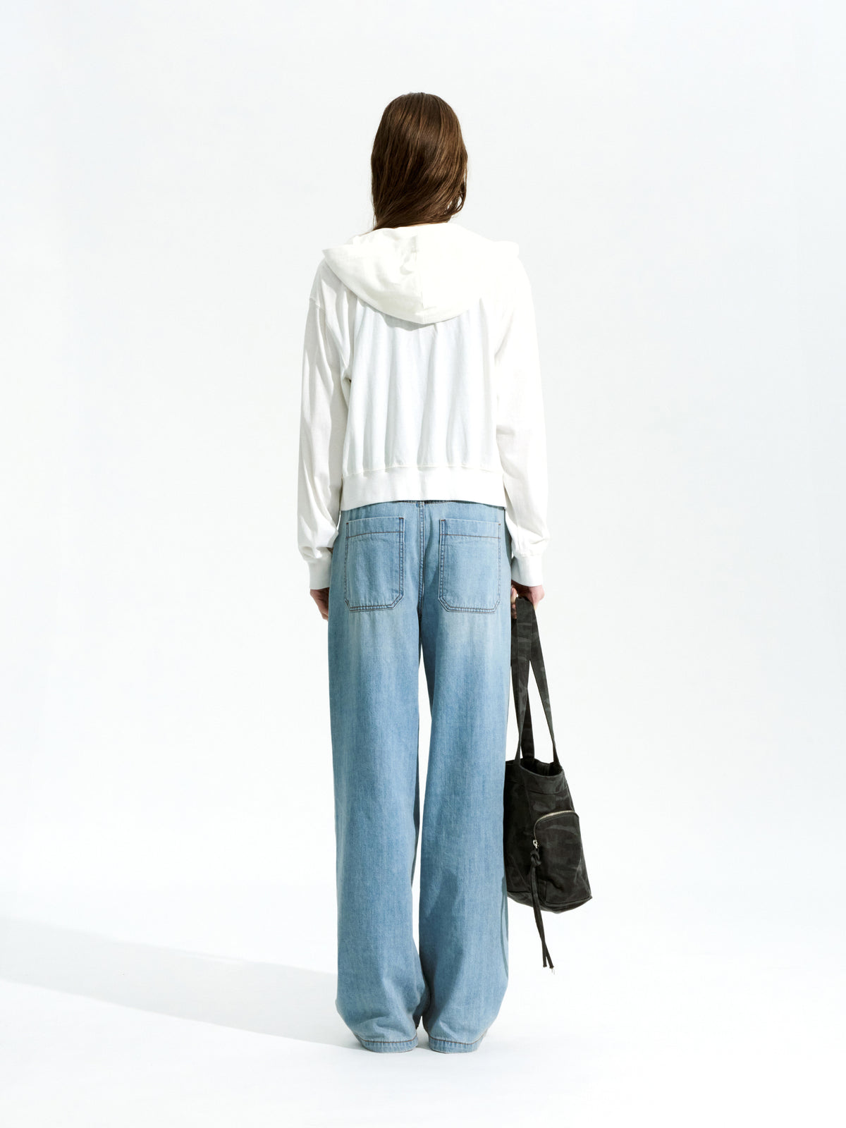 Low Classic Lc Single Jersey Zip-Up Hoodie White