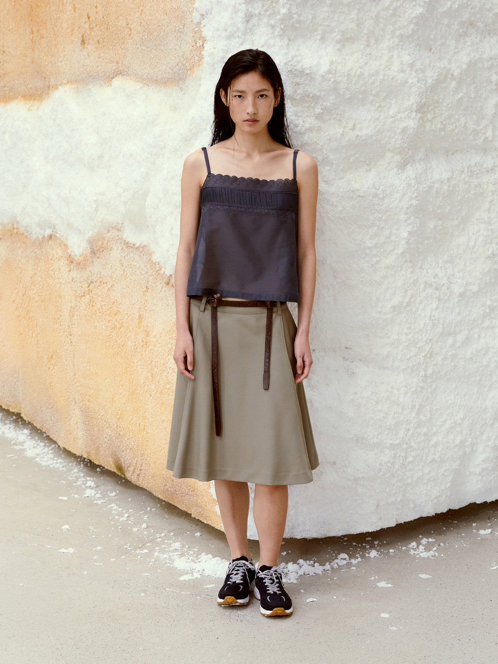 Low Classic Leather Two-Way Buckle Belt Brown