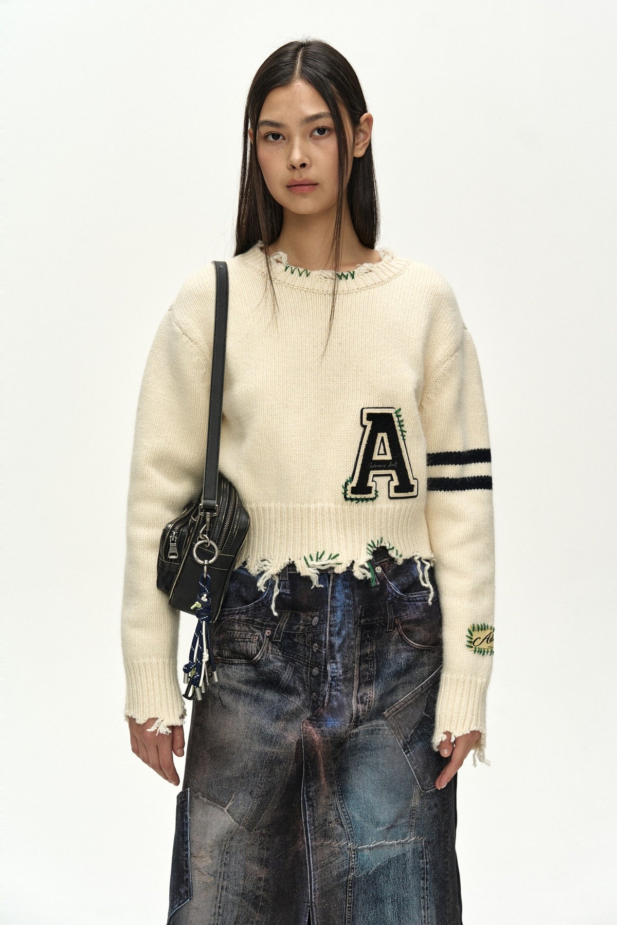 Andersson Bell (Essential) Distressed Varsity Patch Sweater
