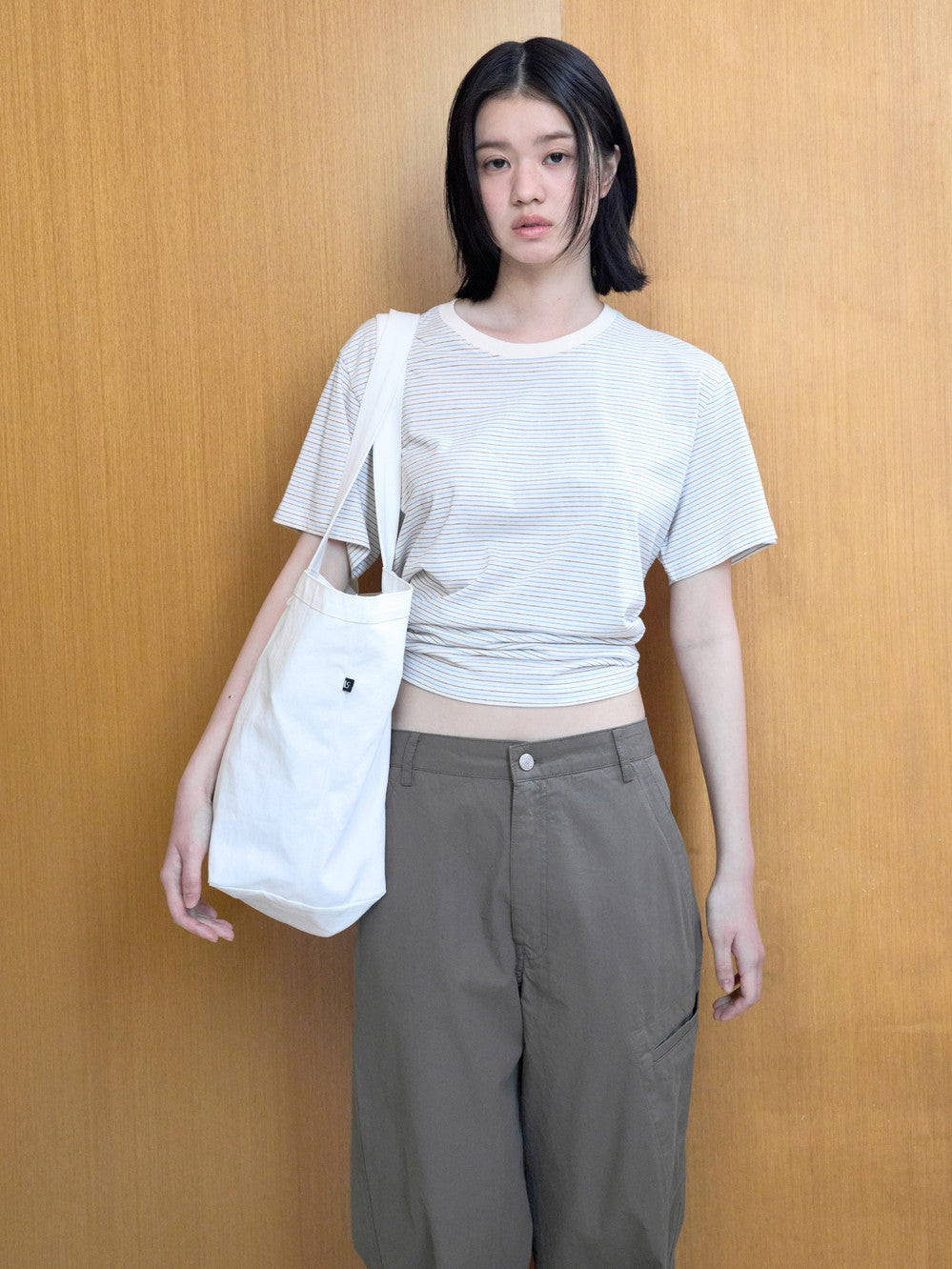 Low Classic Lc Striped Basic Tee Ivory