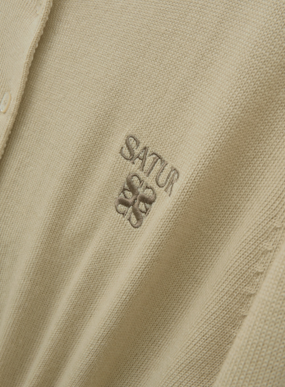 [satur] (W) Loren Basic Crew Neck Fine Cardigan - Beige