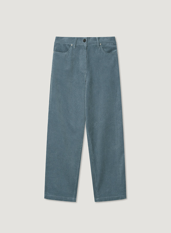 Mango Maniplease Jade Corduroy Pants Blue
