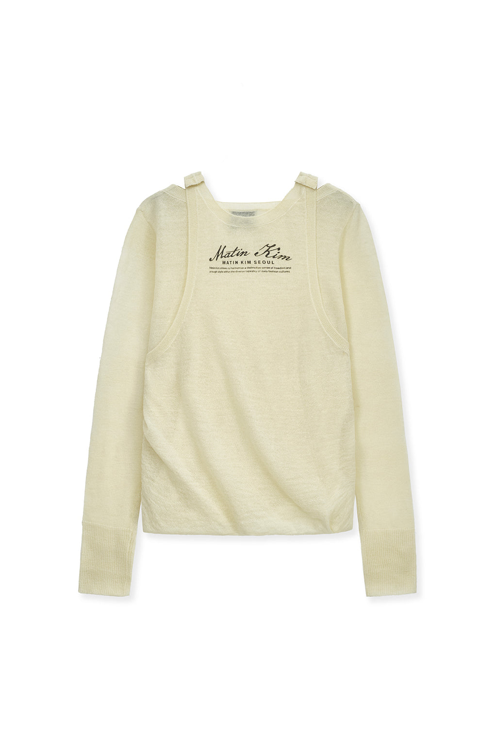 Matinkim Mohair Layered Knit Pullover IN Light Yellow