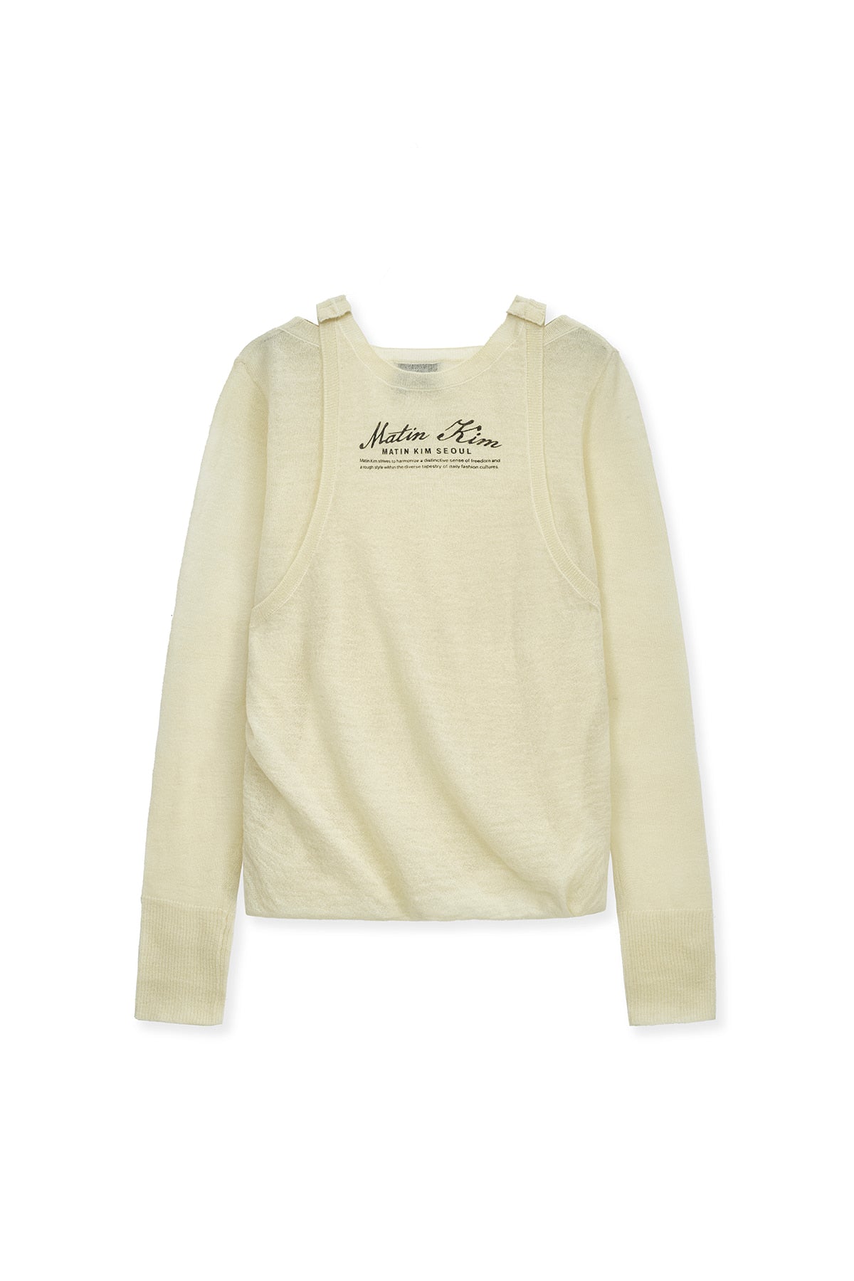 Matinkim Mohair Layered Knit Pullover IN Light Yellow