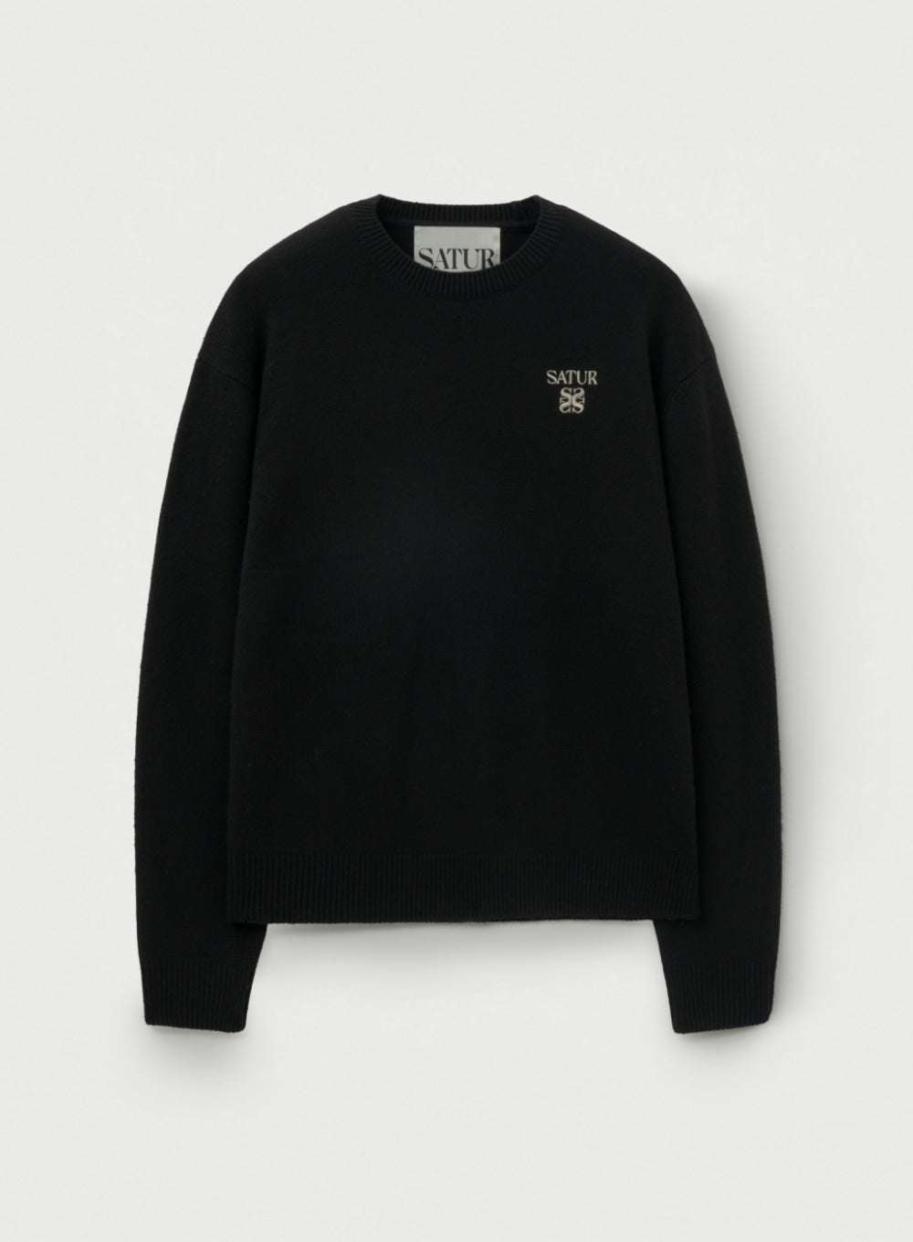[satur] Loren Classic Logo Knit - Black