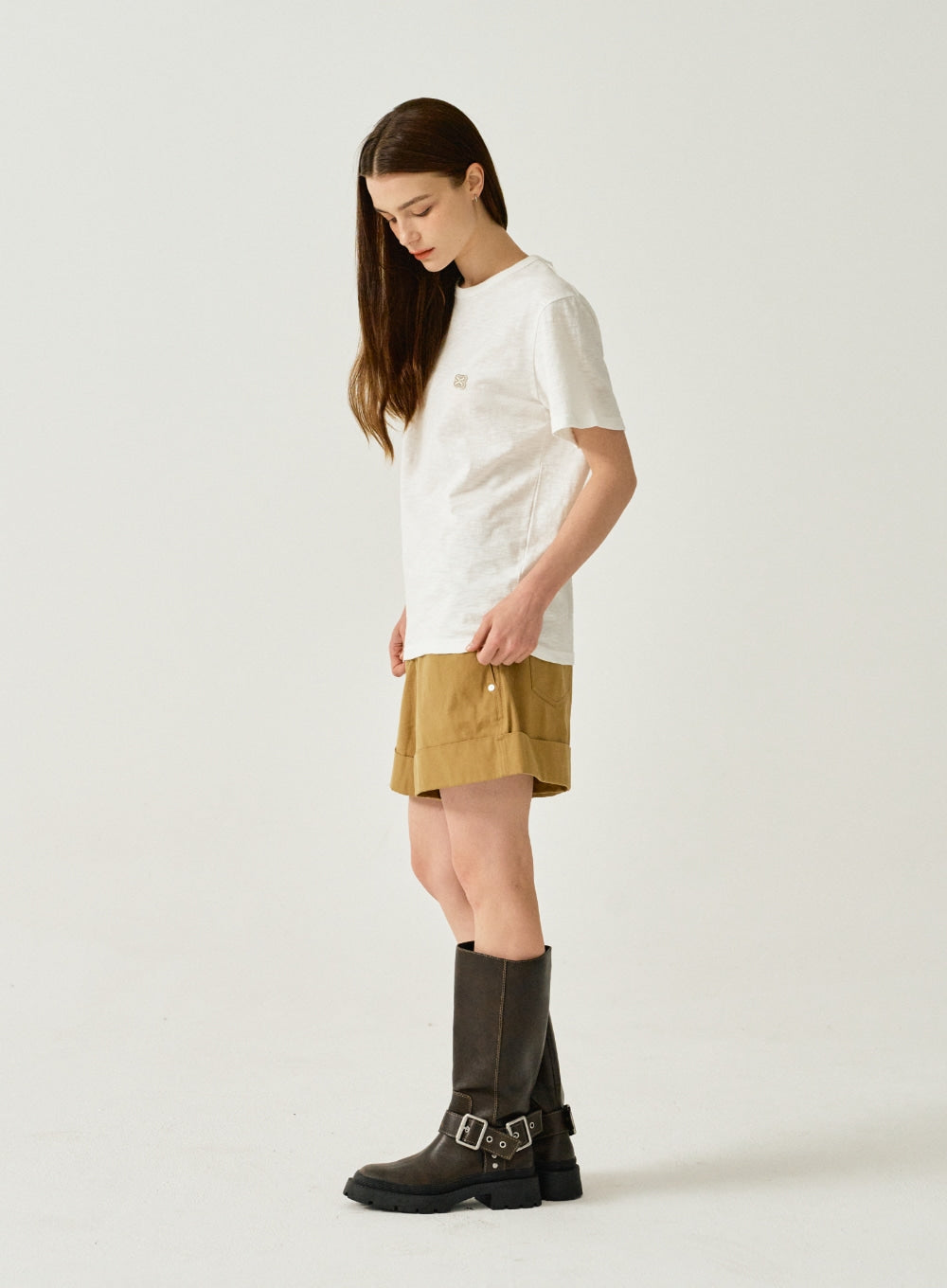 [satur] (W) All Day Slub T-Shirt - Organic White