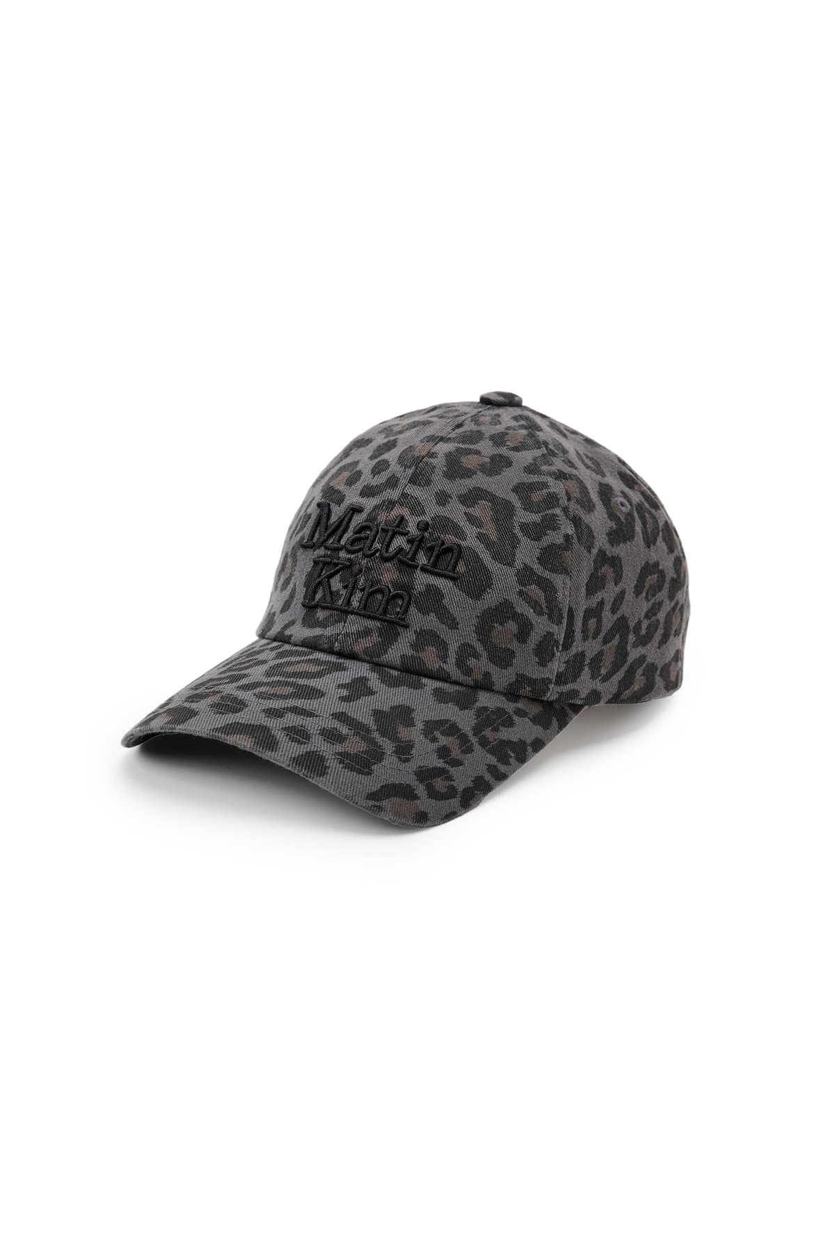 [matinkim] MATIN LEOPARD VOLUME LOGO BALL CAP IN DARK GREY