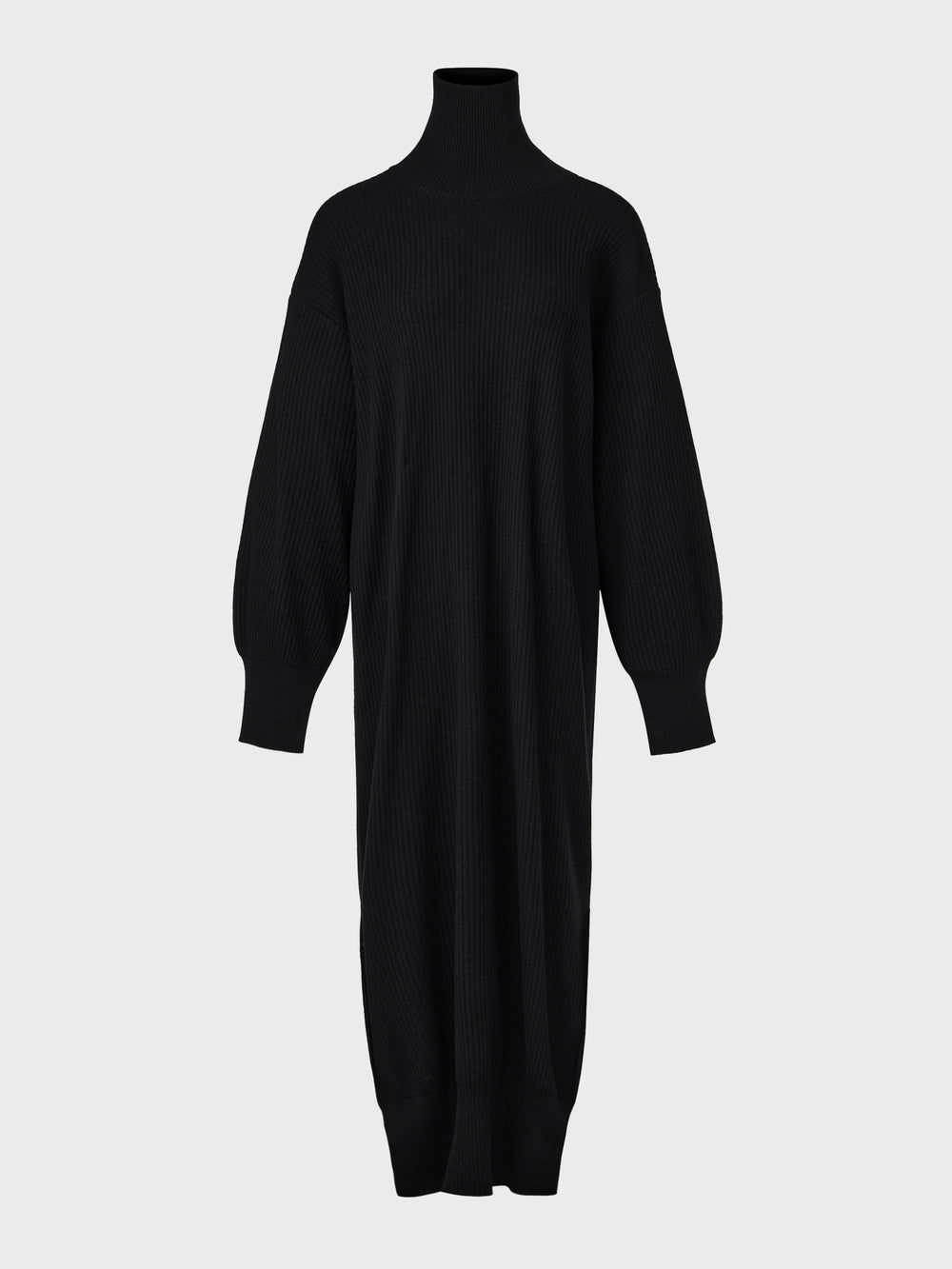 EENK Rose Brooch Knitwear Dress - Black
