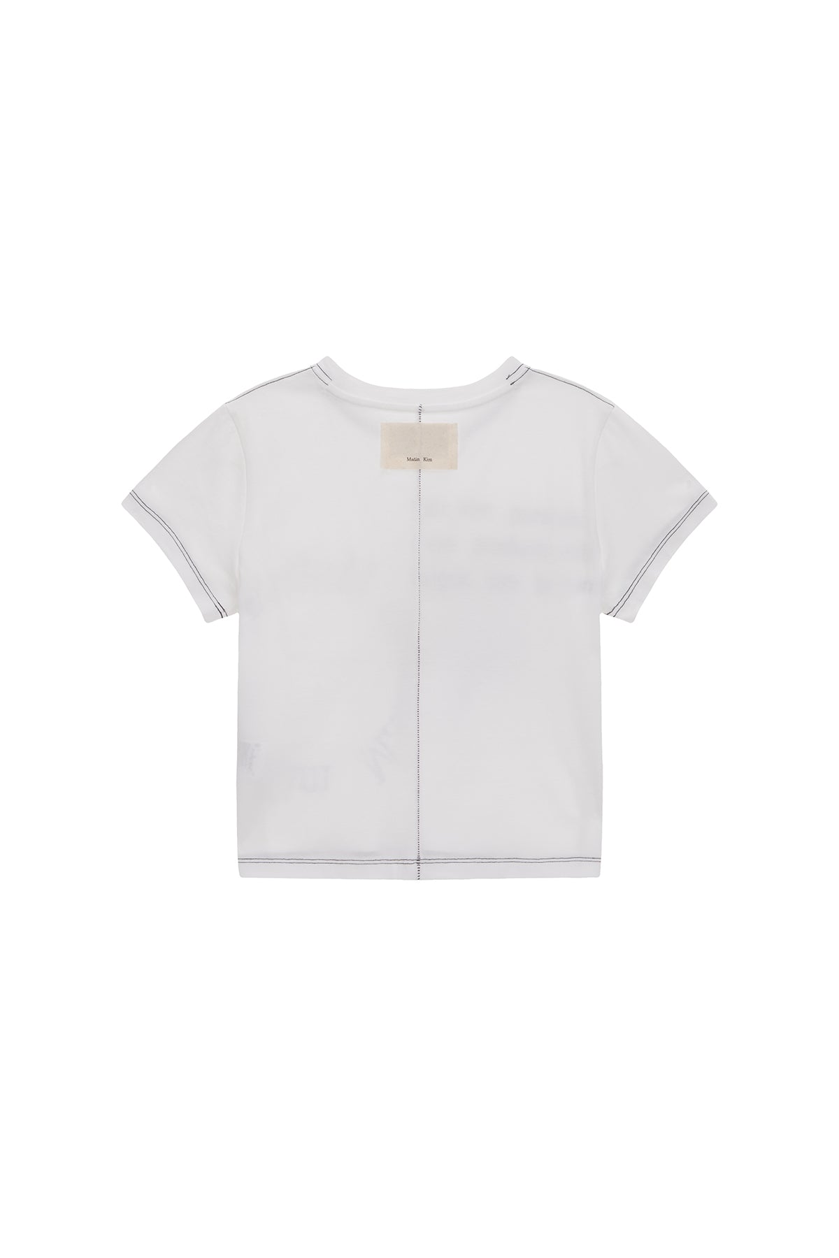 [matinkim] PRINT MIXED CROP TOP IN WHITE