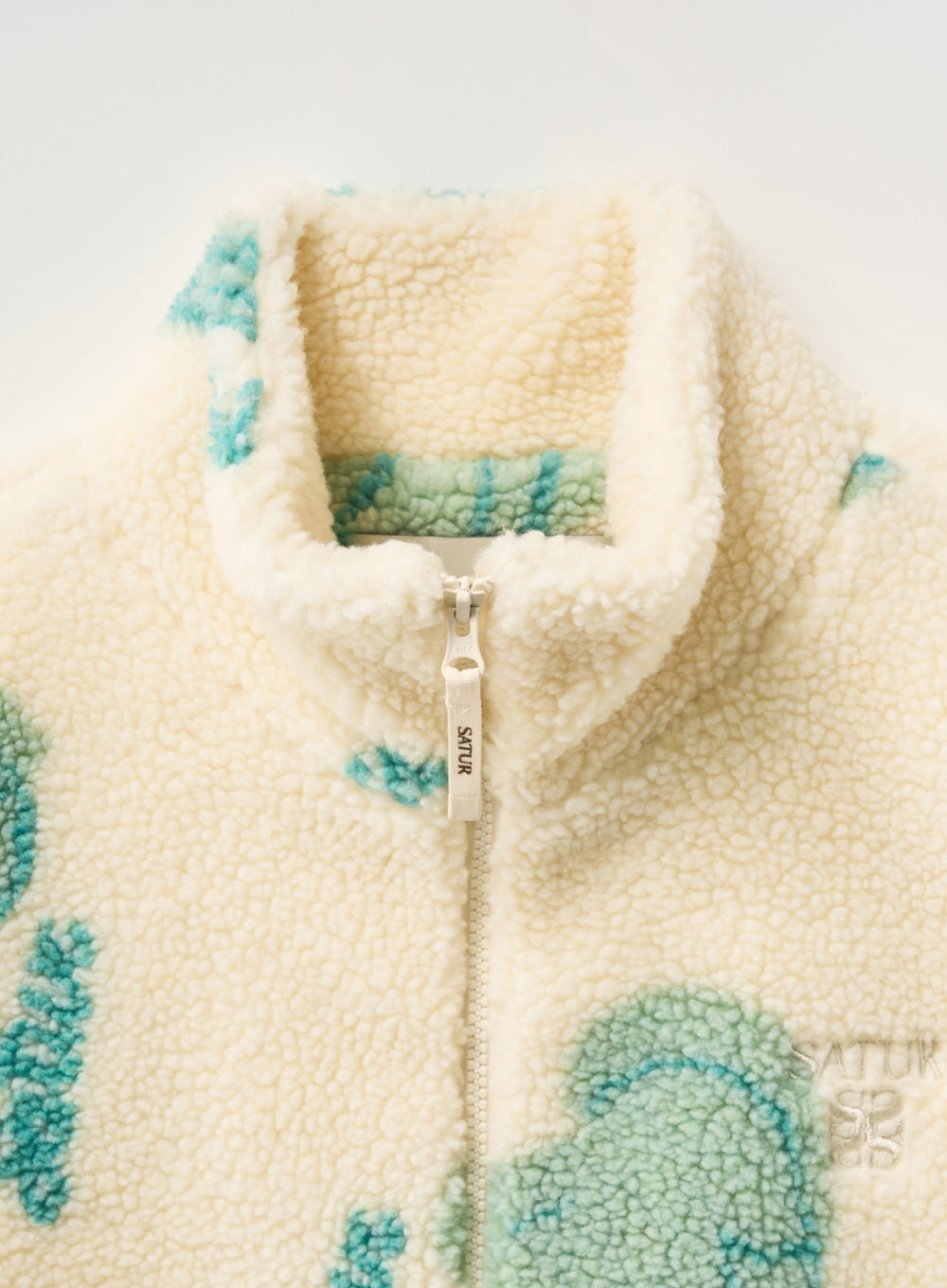 [satur] Angel Fleece Zip-up - Cream Green
