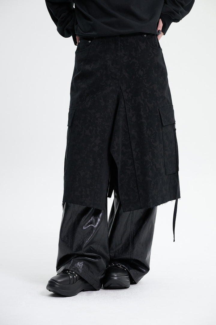 Treemingbird Camo Bermuda Cargo Skirt Black