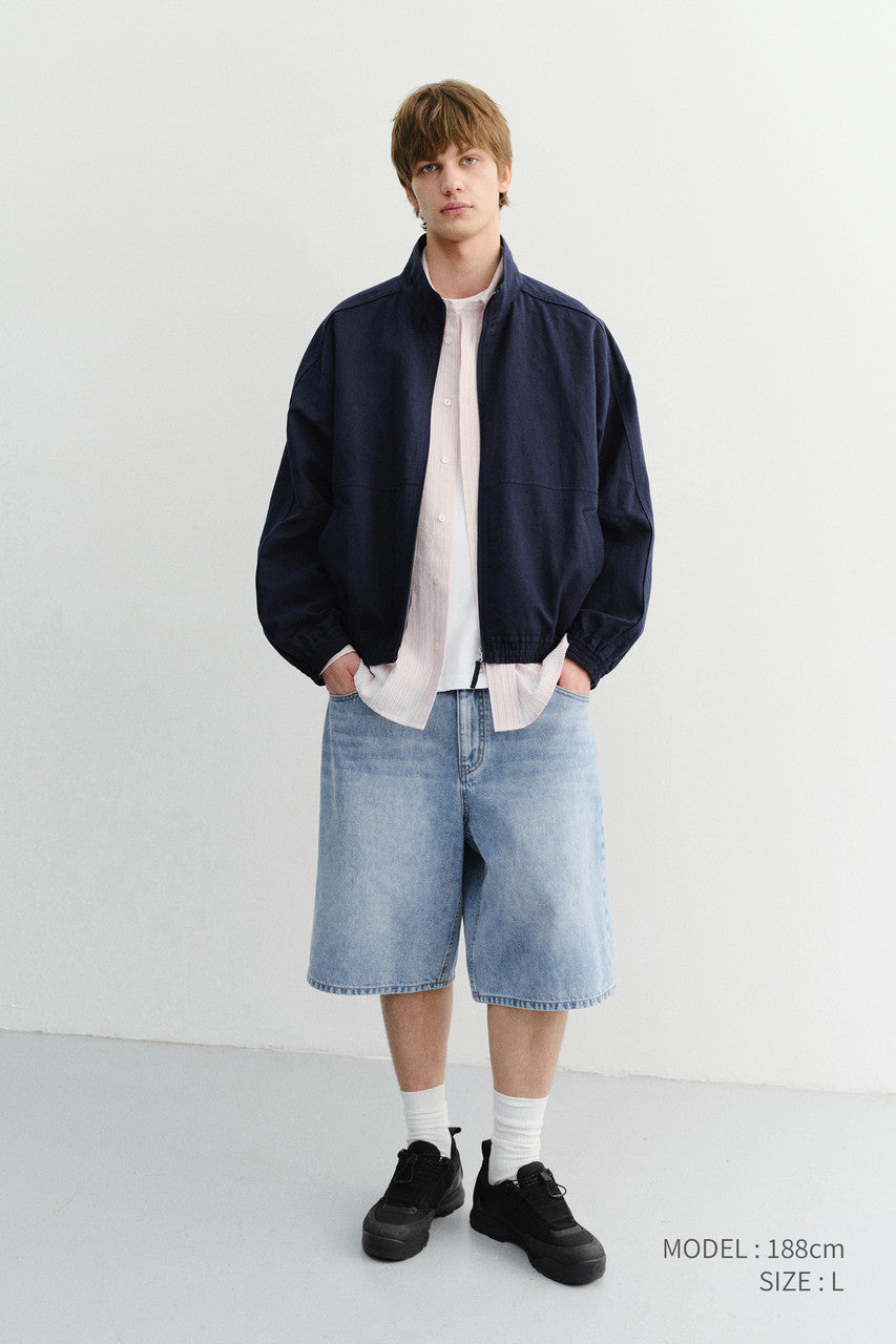 Dunst Classic Baggy Denim Shorts Light Blue