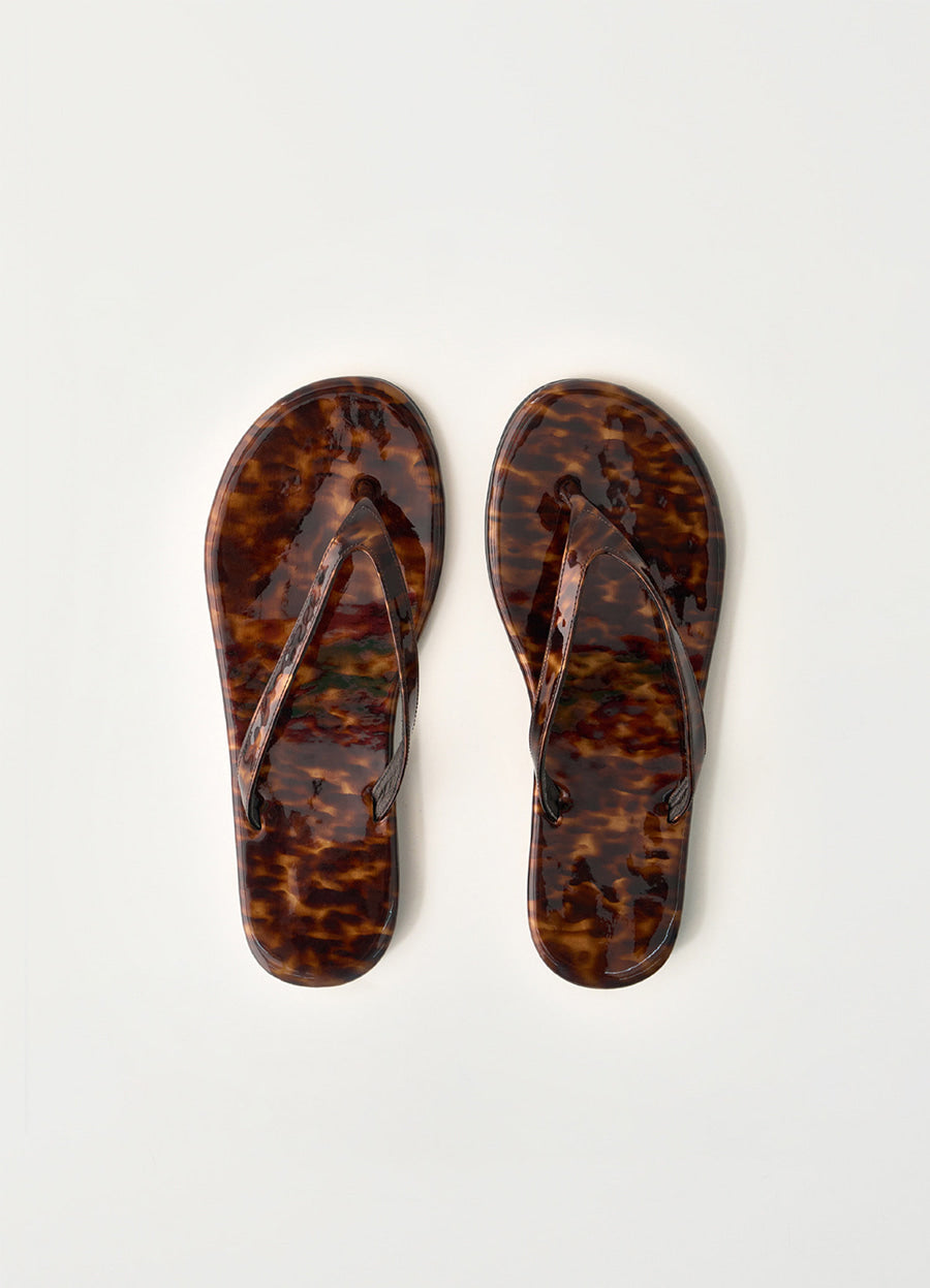 Nothing Written Glossy leather sandals (Leopard)