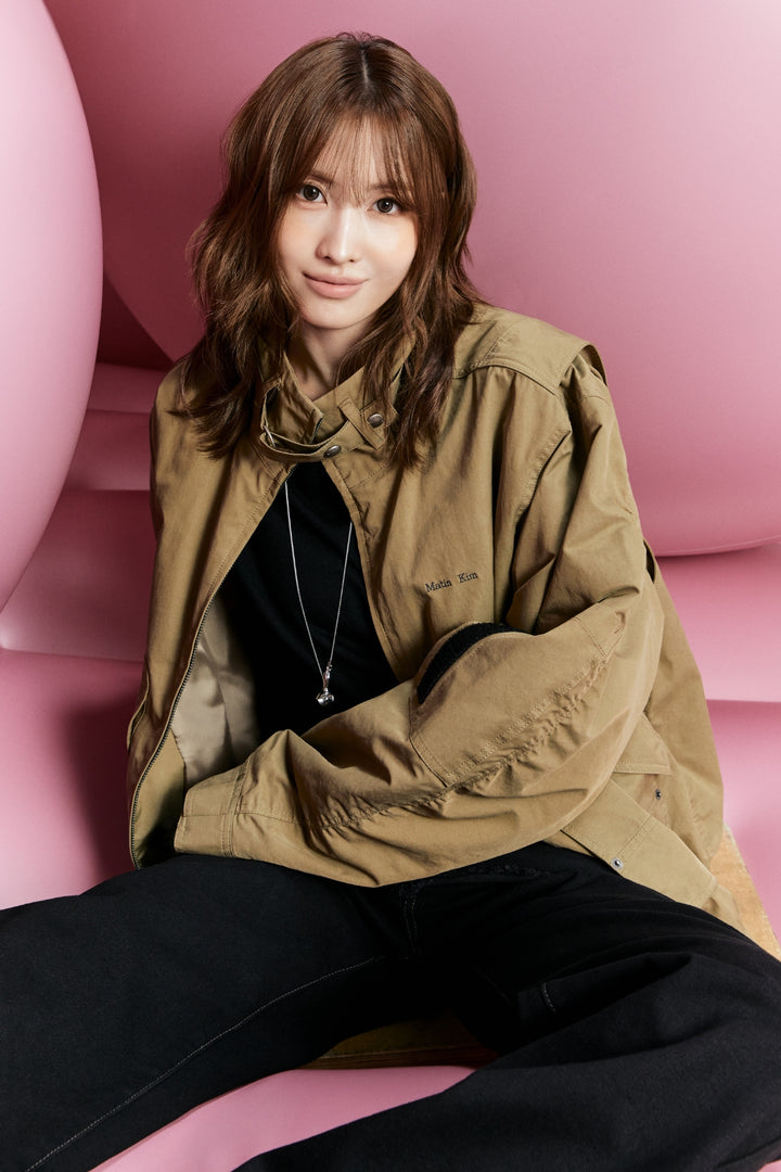 Matinkim Buckle High Neck Utility Jumper IN Khaki
