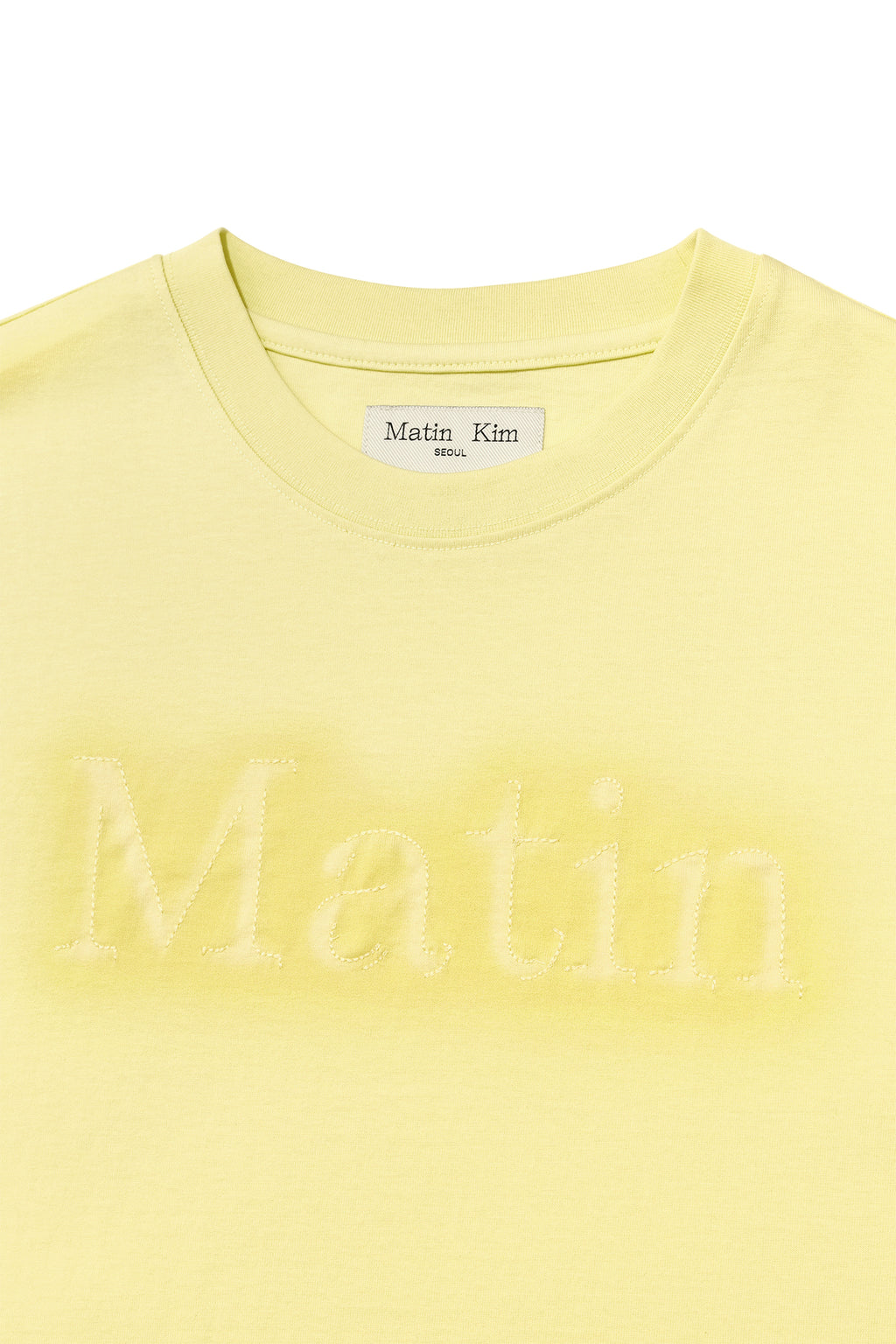 [matinkim] MATIN SHADOW TYPO TOP IN YELLOW