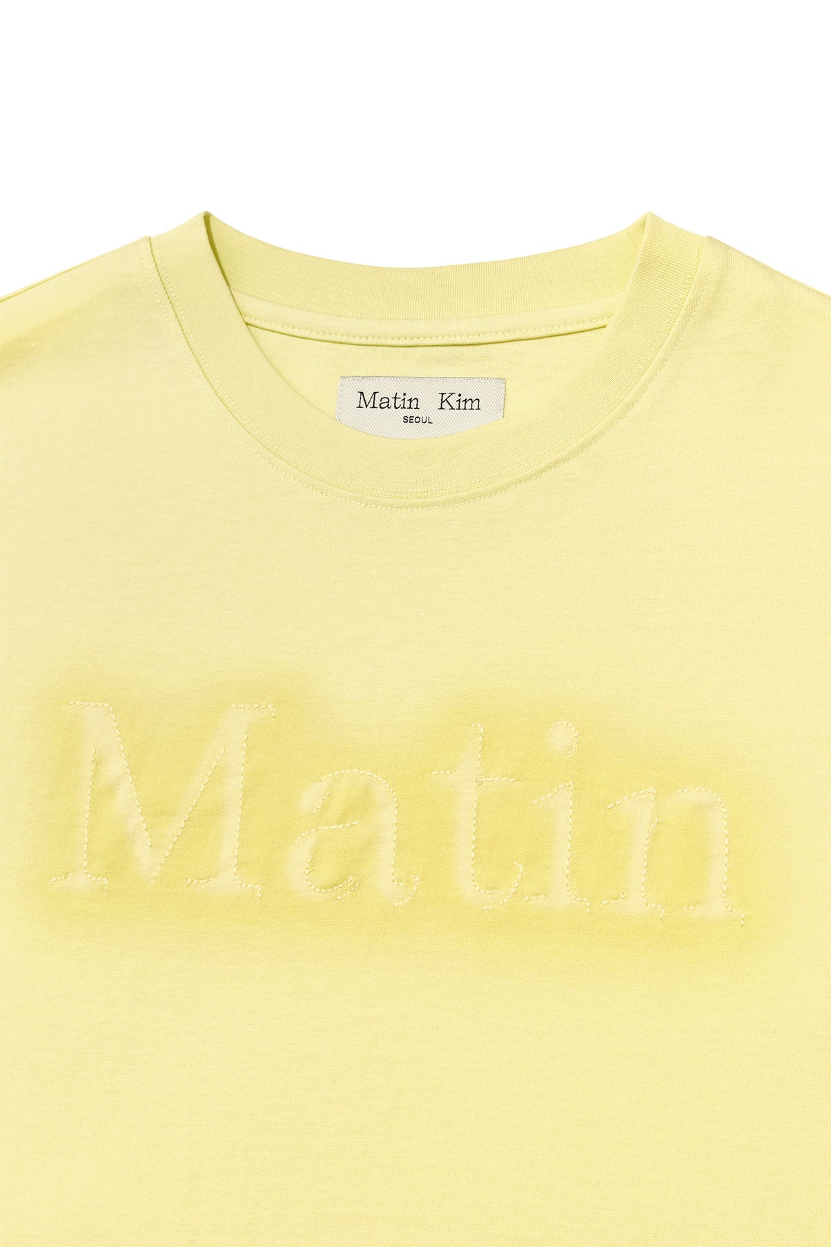 [matinkim] MATIN SHADOW TYPO TOP IN YELLOW