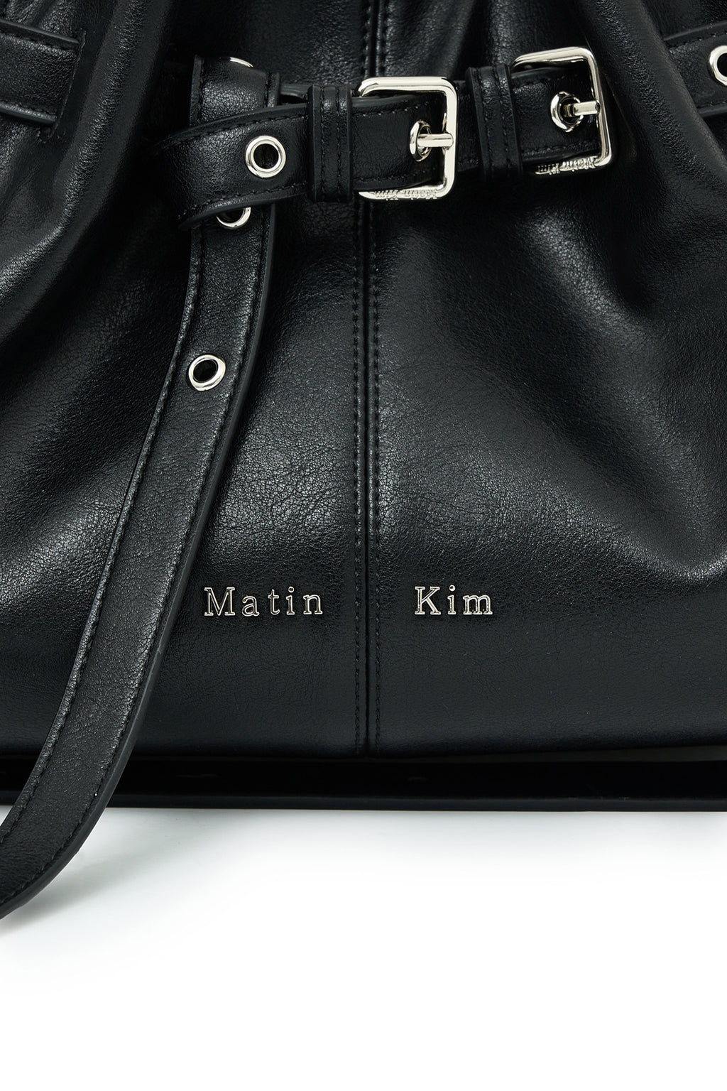 Matinkim Belted Volunn Small Bucket Bag IN Black