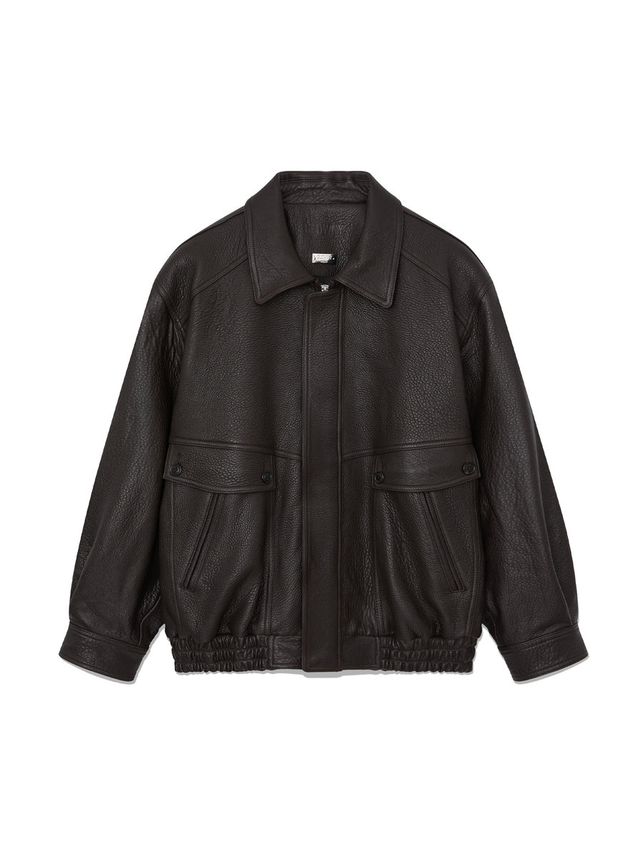 GLOWNY G Lambskin Leather Jacket (Dark Brown)
