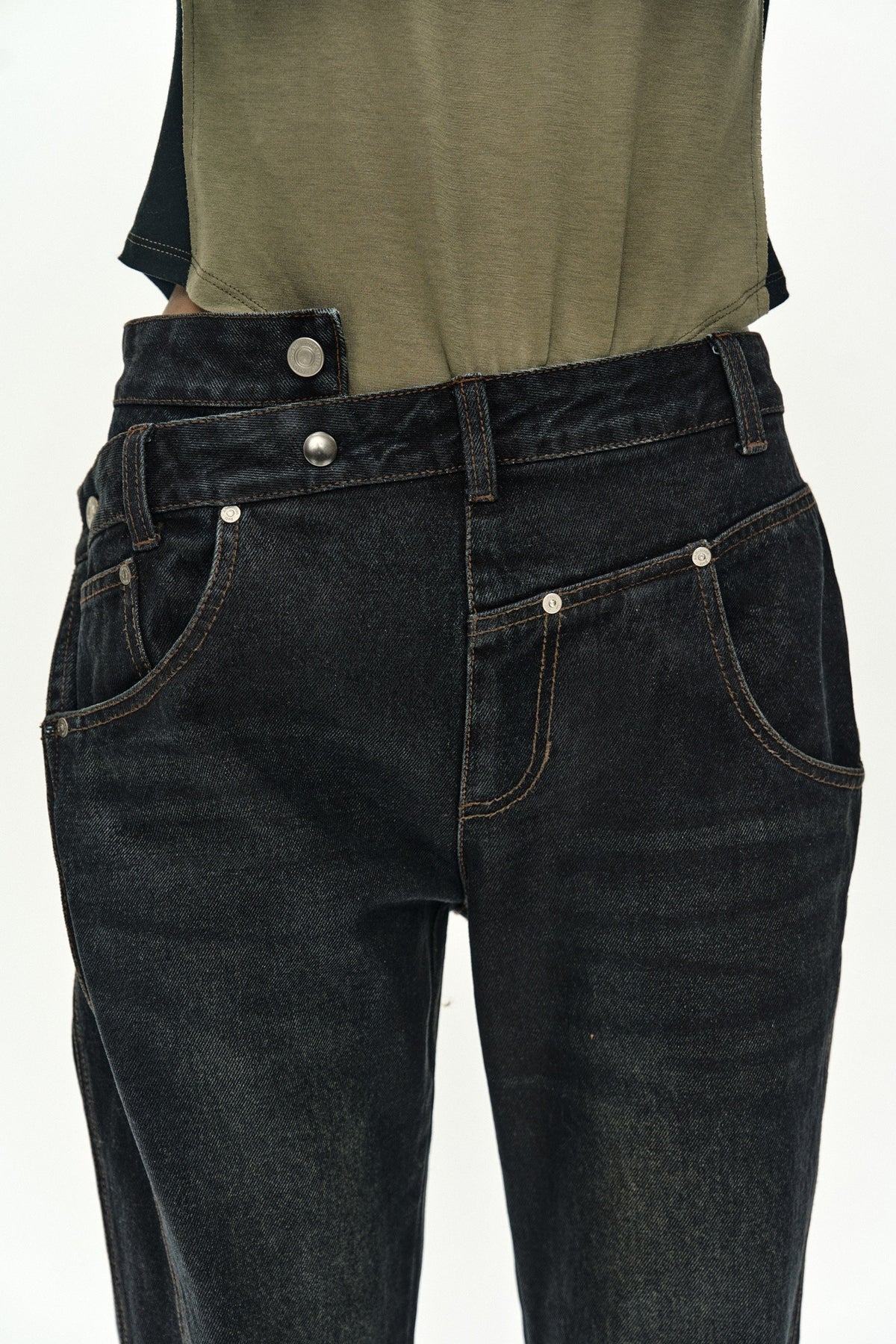 Andersson Bell Twist Fold Coated Jeans
