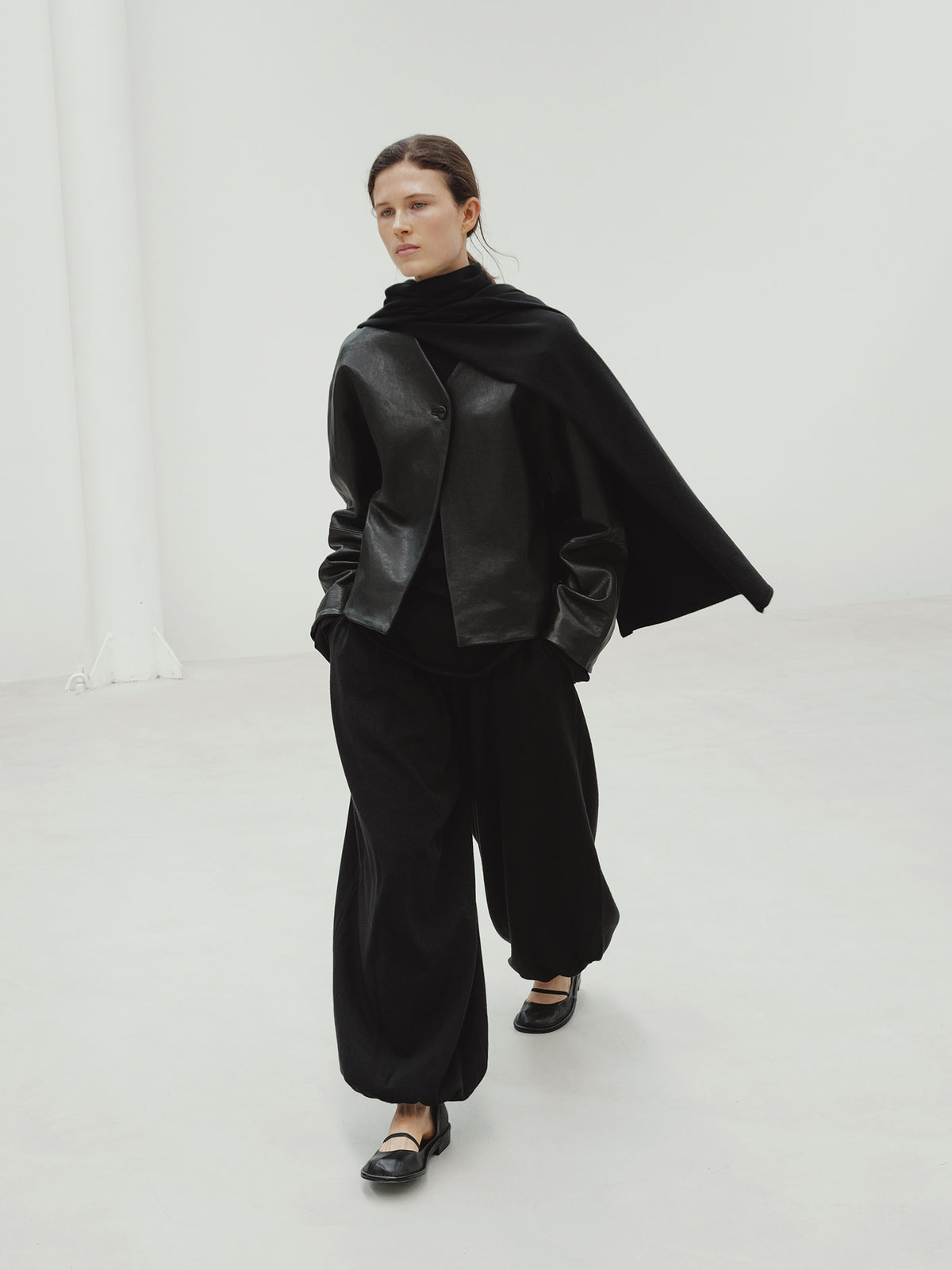 Moia dolman leather jacket (black)