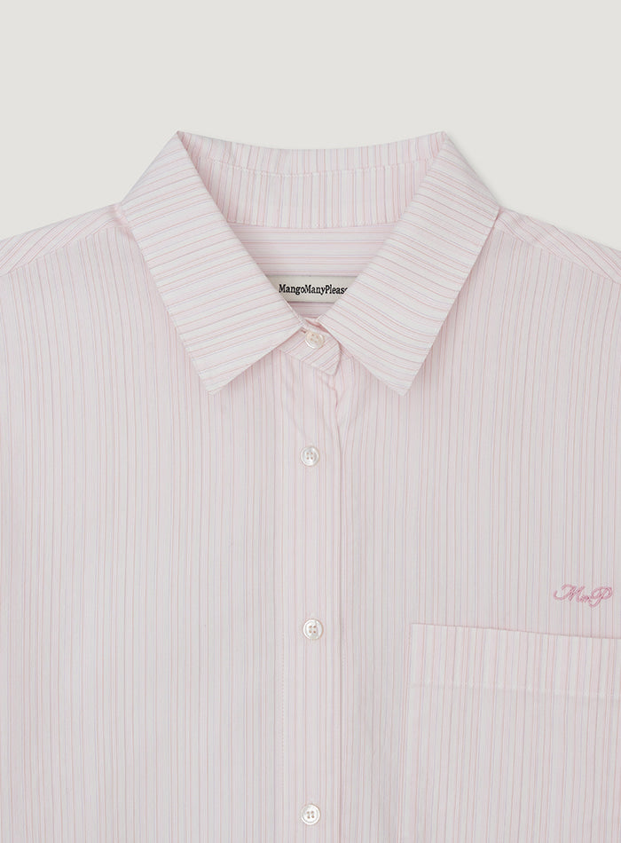 Mango Maniplease Oli Stripe Shirt Light Pink