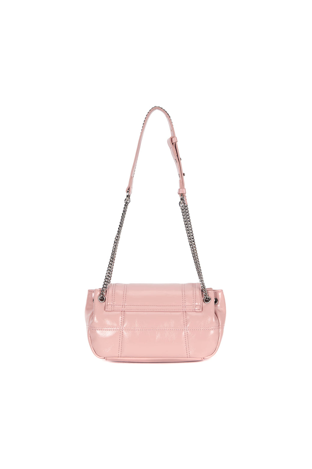 Matinkim Glossy Quilting Small Chain Bag IN Pink