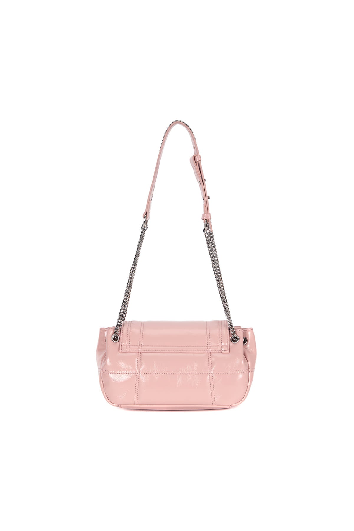 Matinkim Glossy Quilting Small Chain Bag IN Pink
