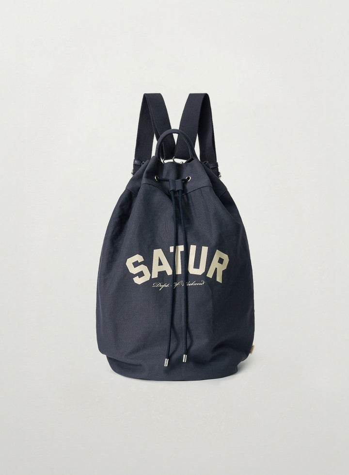 Satur Canvas Draw String Bag - Navy