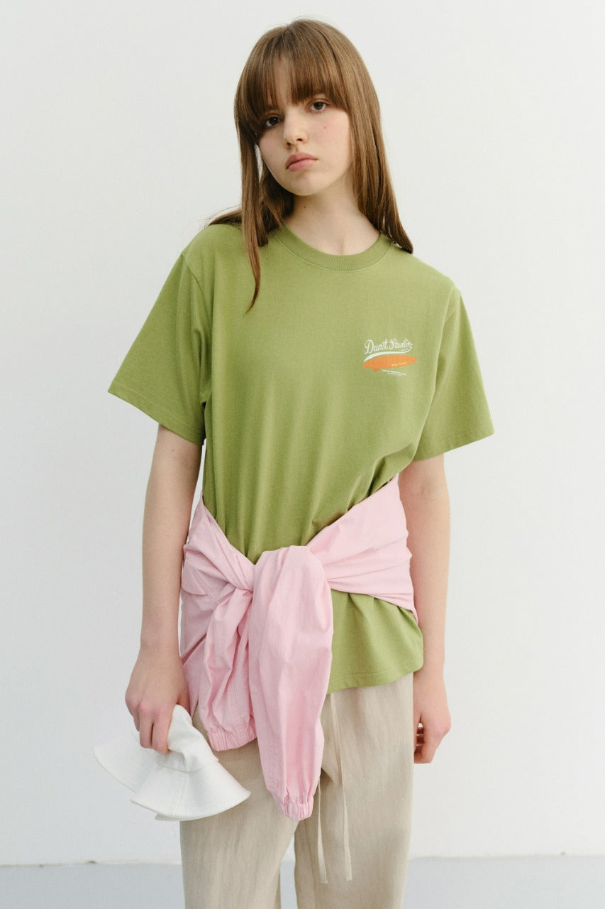 Dunst Unisex Summer Holiday Surf Board T-Shirt Olive Green