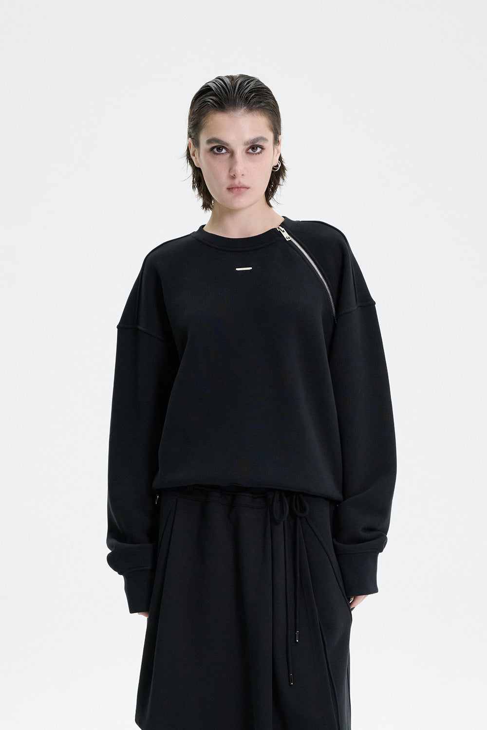 Treemingbird Zipper Sweat Shirt Black