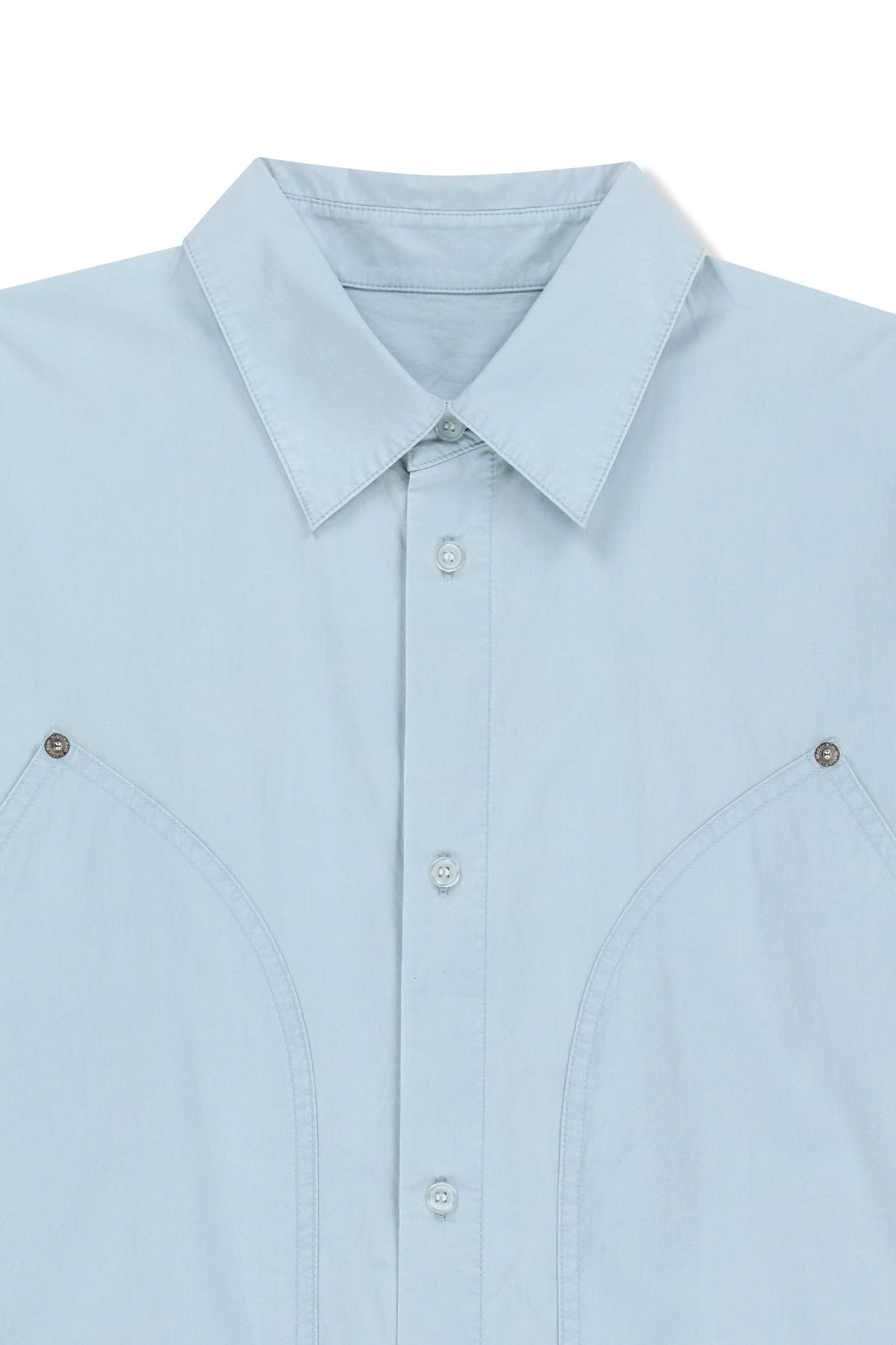 [matinkim] Washed Cotton Drawstring Shirt IN Sky