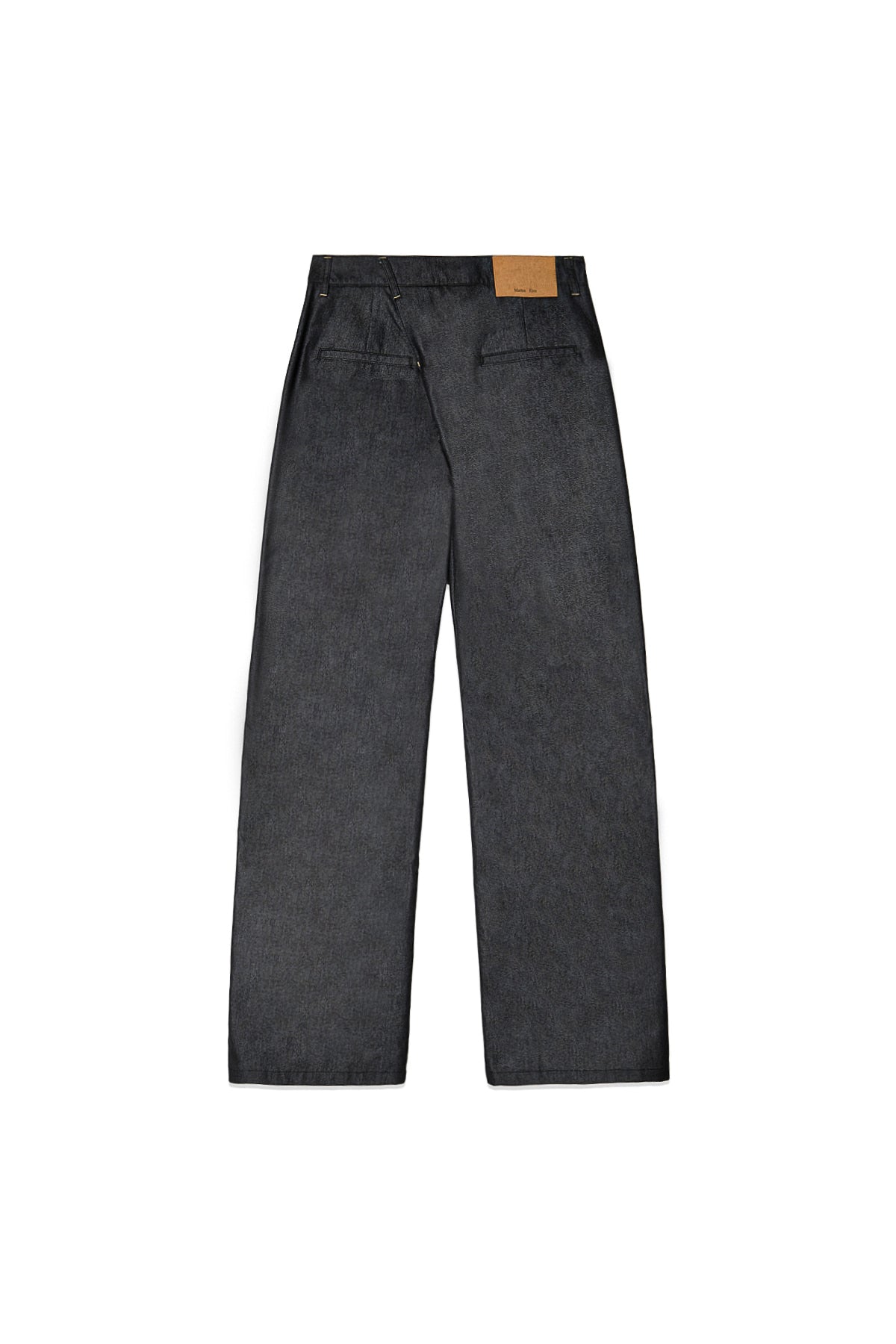 [matinkim] BACK TUCK DETAIL DENIM LIKE PANTS IN BLACK