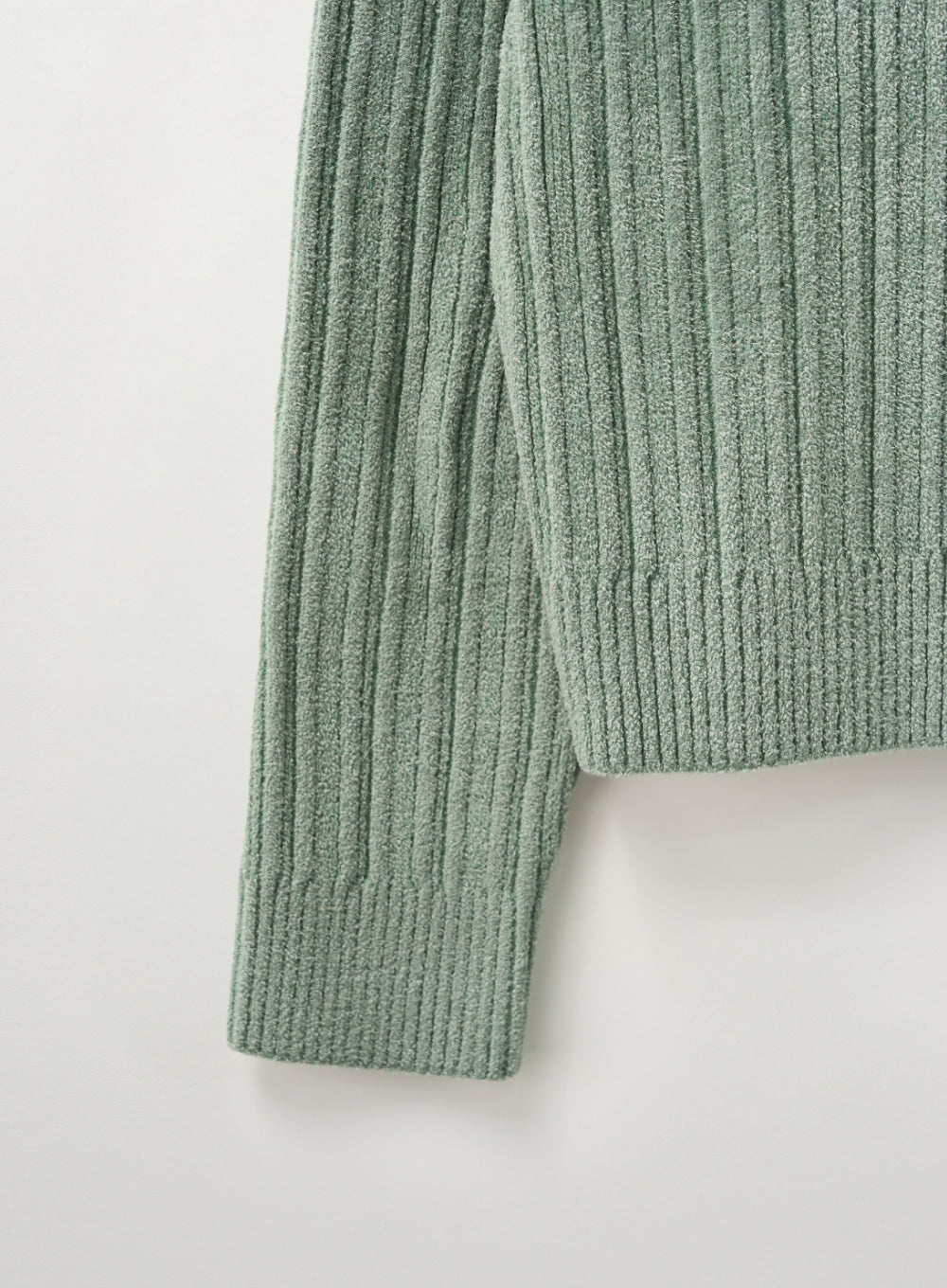 [satur] (W) Fleece Crew Neck Cardigan - Mint