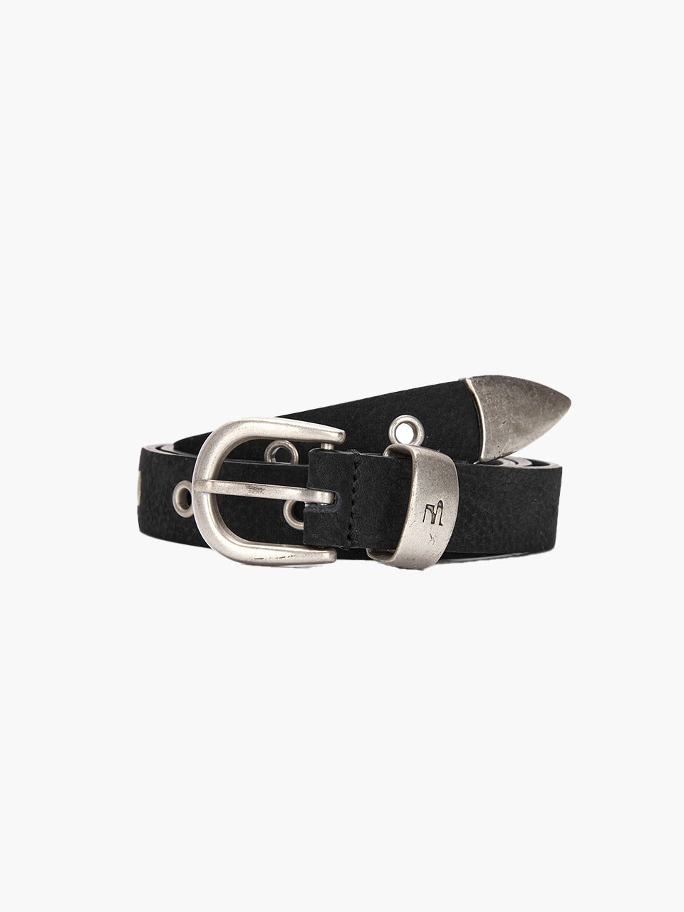 Margesherwood Leather Symbol Belt black nubuck