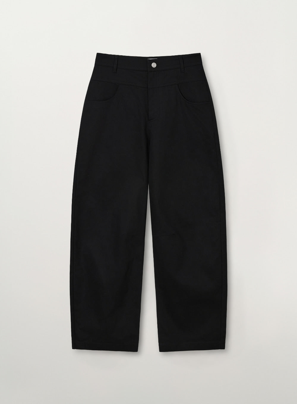 [SATUR] Cotton Curved Pants - Black