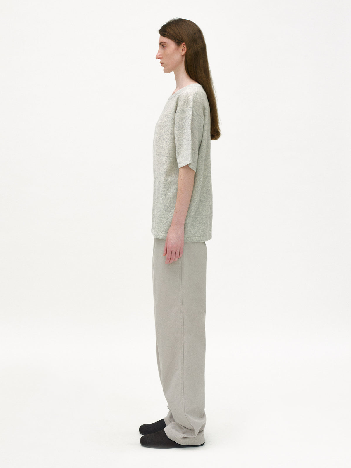 Nothing Written Short wool sleeve knit (Light gray)