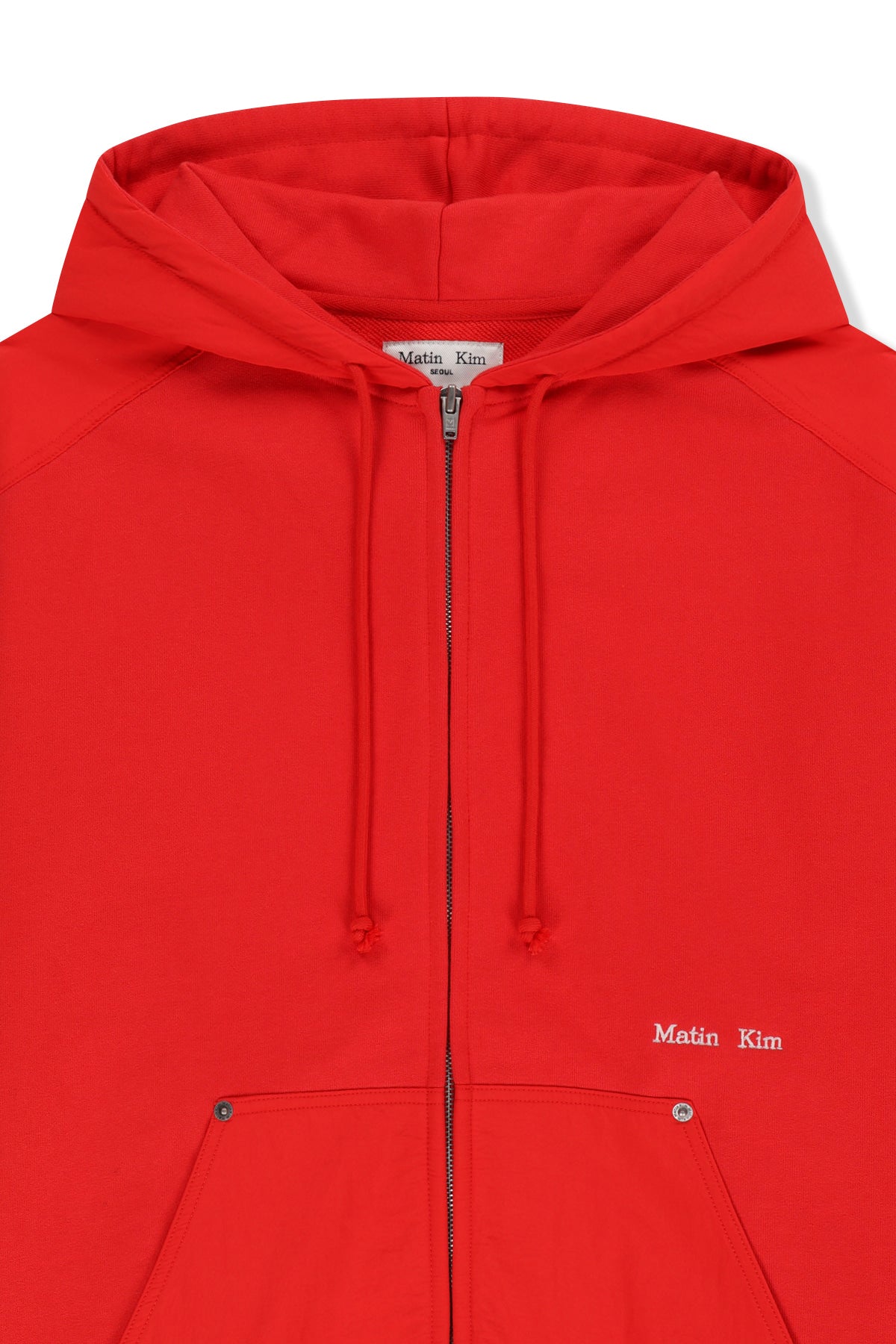 Matinkim Color Block Hoody Zip UP IN Red