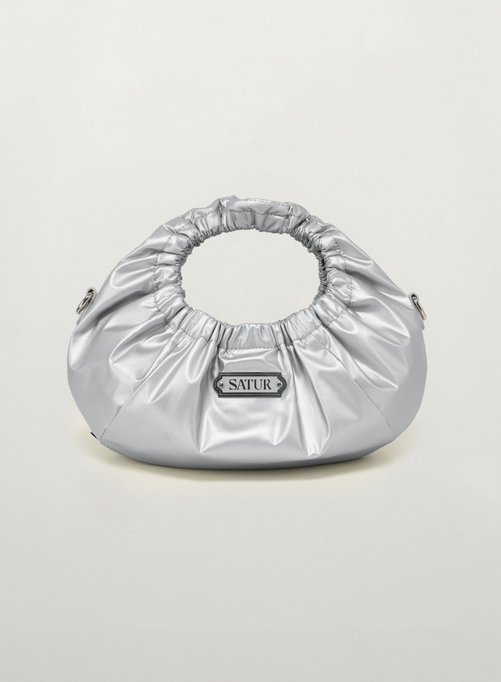 [satur] Scrunchie Small Hand Bag - Silver