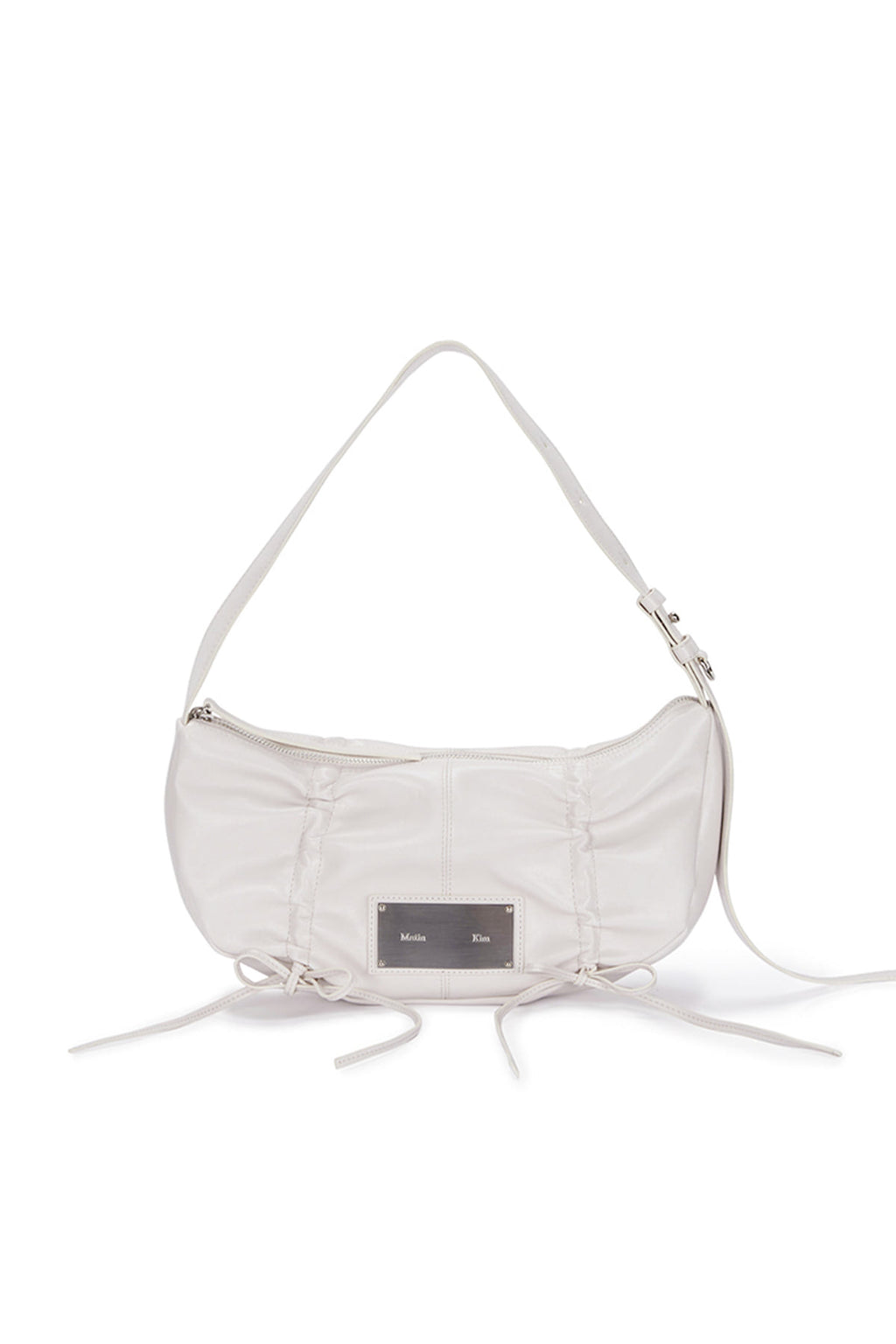 [matinkim] HALF SHIRRING RIBBON ROUND BAG IN IVORY