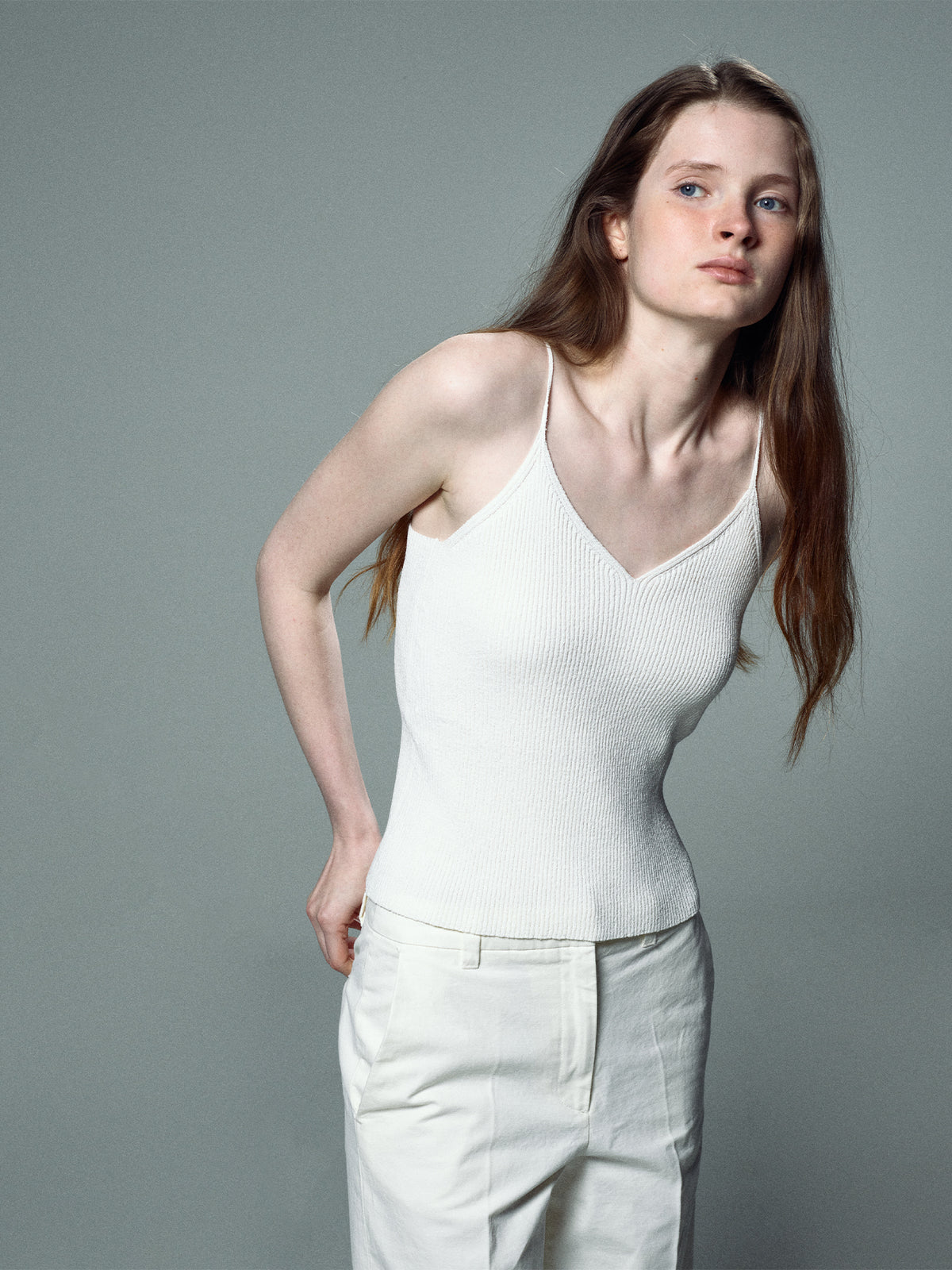 Nothing Written Esme rib-knitted cami (White)