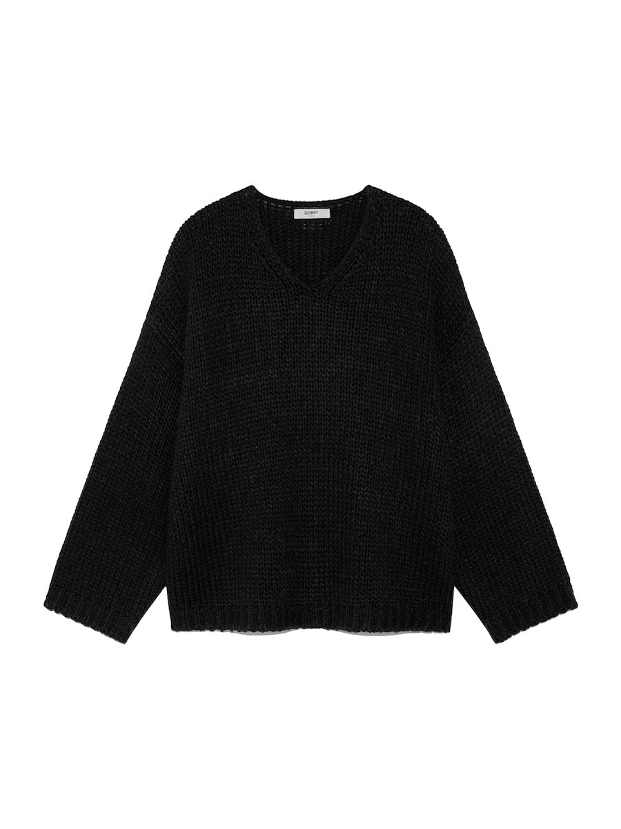 GLOWNY G Cozy Over Knit Top (Black)