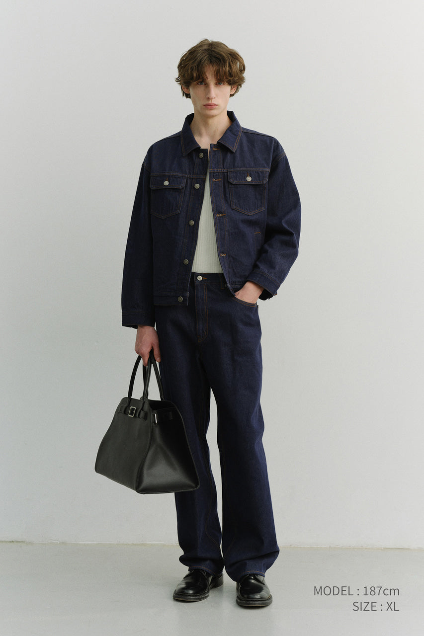 Dunst Unisex Denim Trucker Jacket Indigo Navy