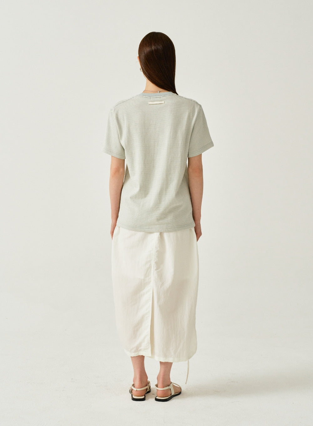 [satur] (W) All Day Color Stripe T-Shirt - Mint