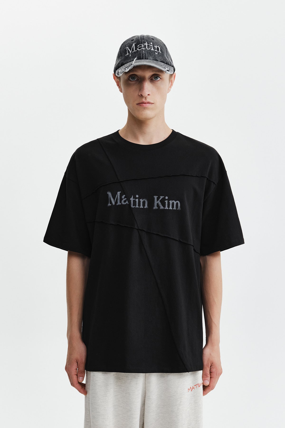 Matinkim Diagonal Cut Logo Top IN Black