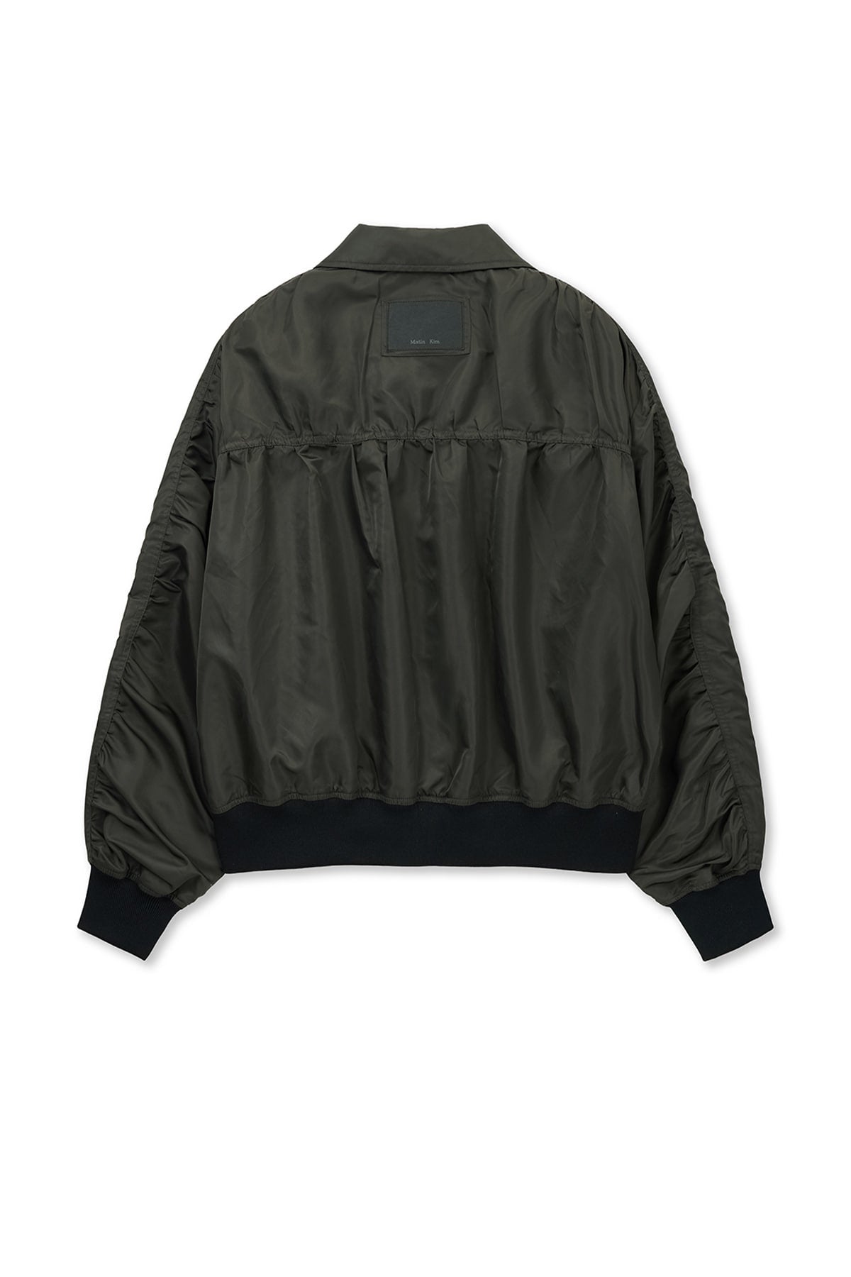 [matinkim] SMALL LOGO SHIRRING JUMPER IN KHAKI