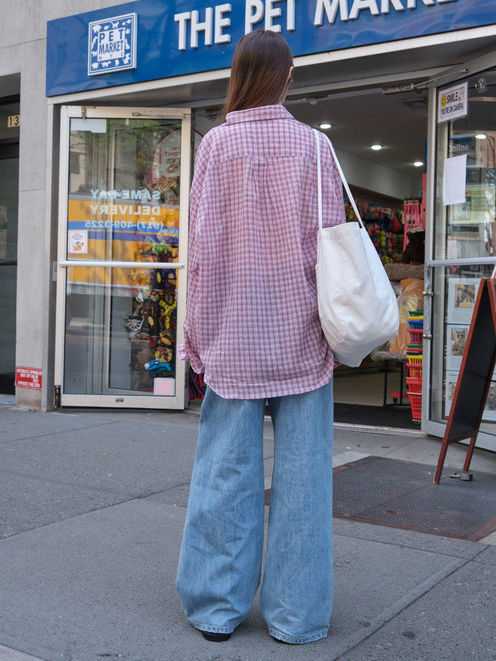 Low Classic Oversized Lc Sheer Checked Shirt Pink